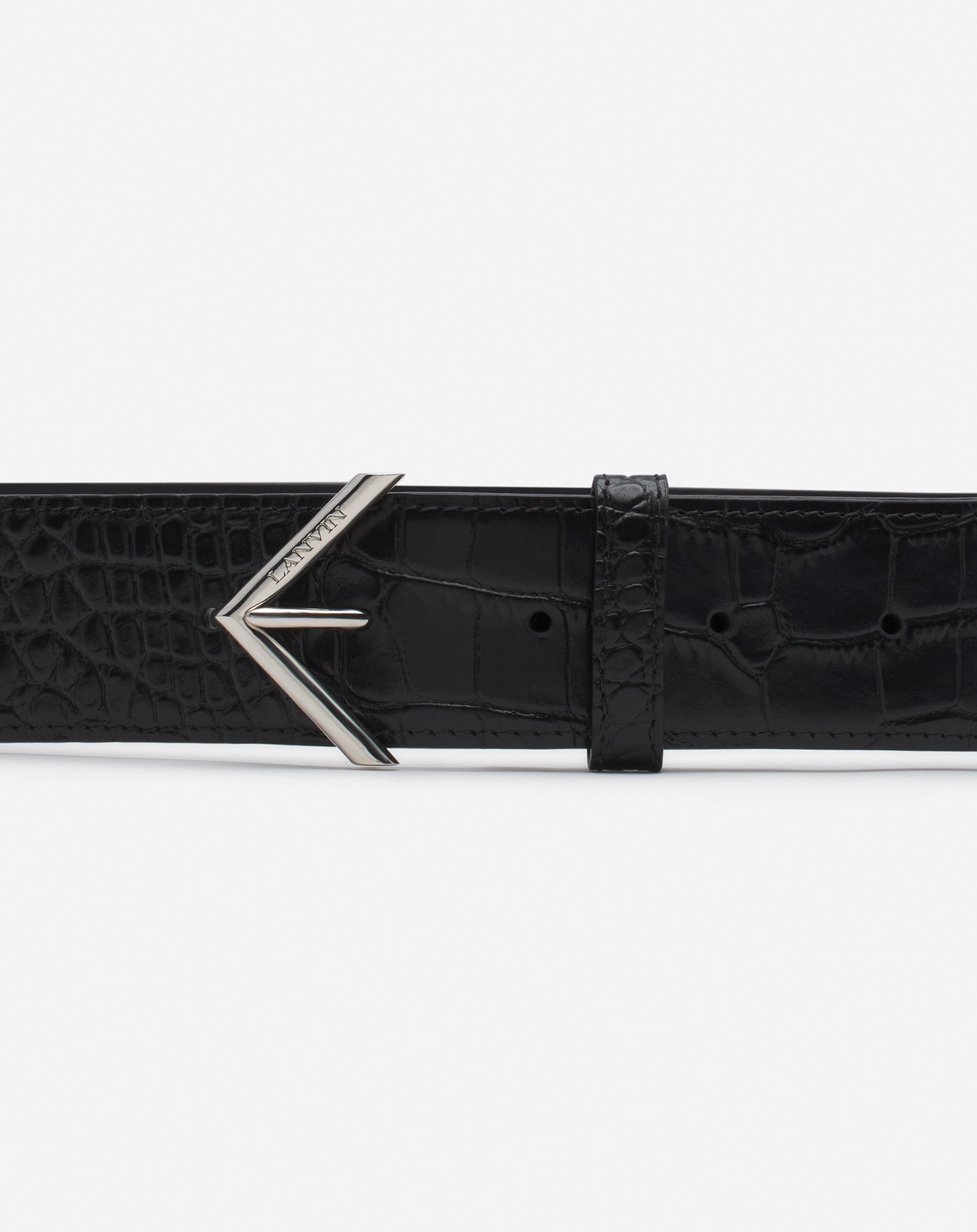 LANVIN SIGNATURE BELT IN CROCODILE-EFFECT LEATHER