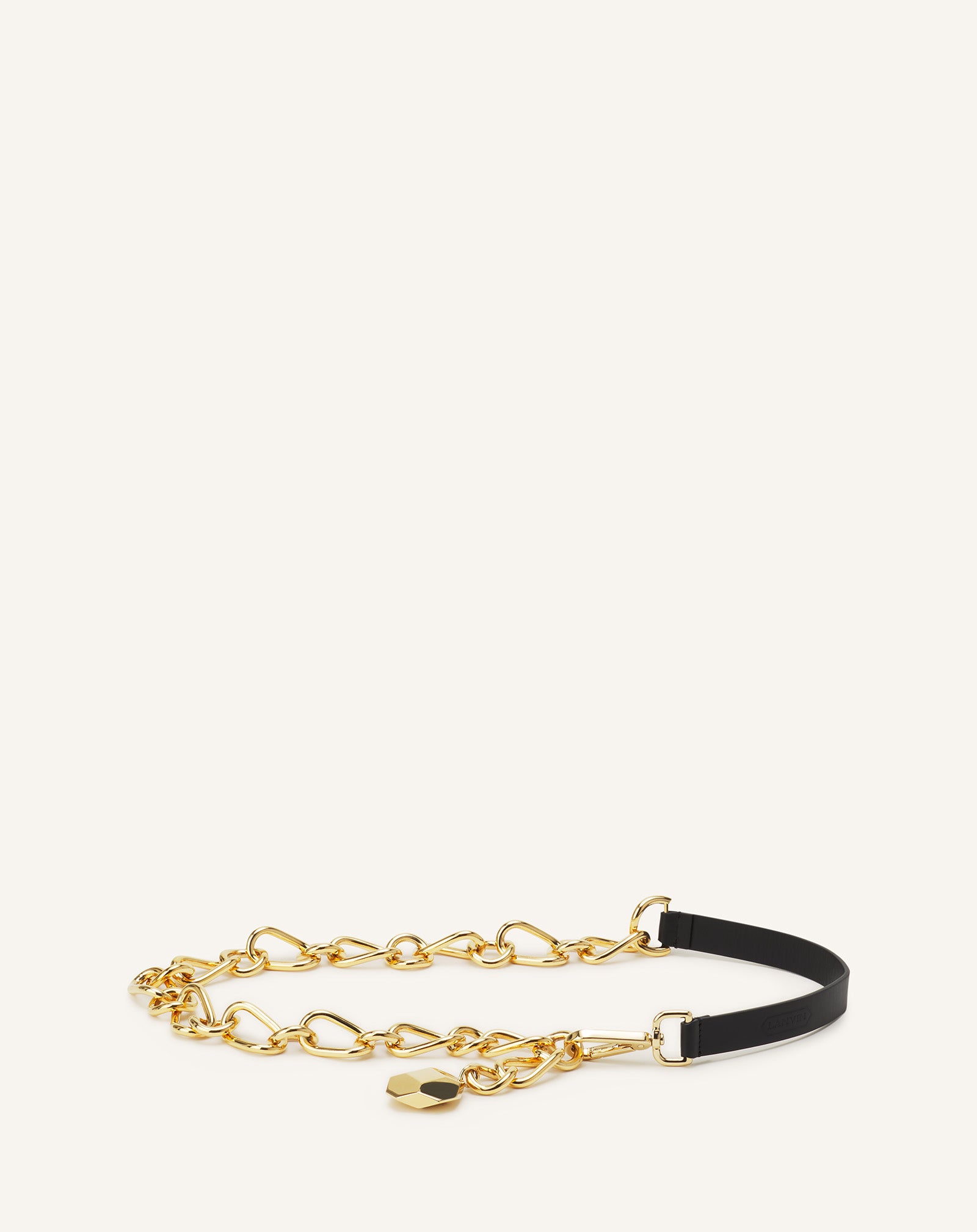 CATCH BY LANVIN LEATHER AND METAL CHAIN BELT