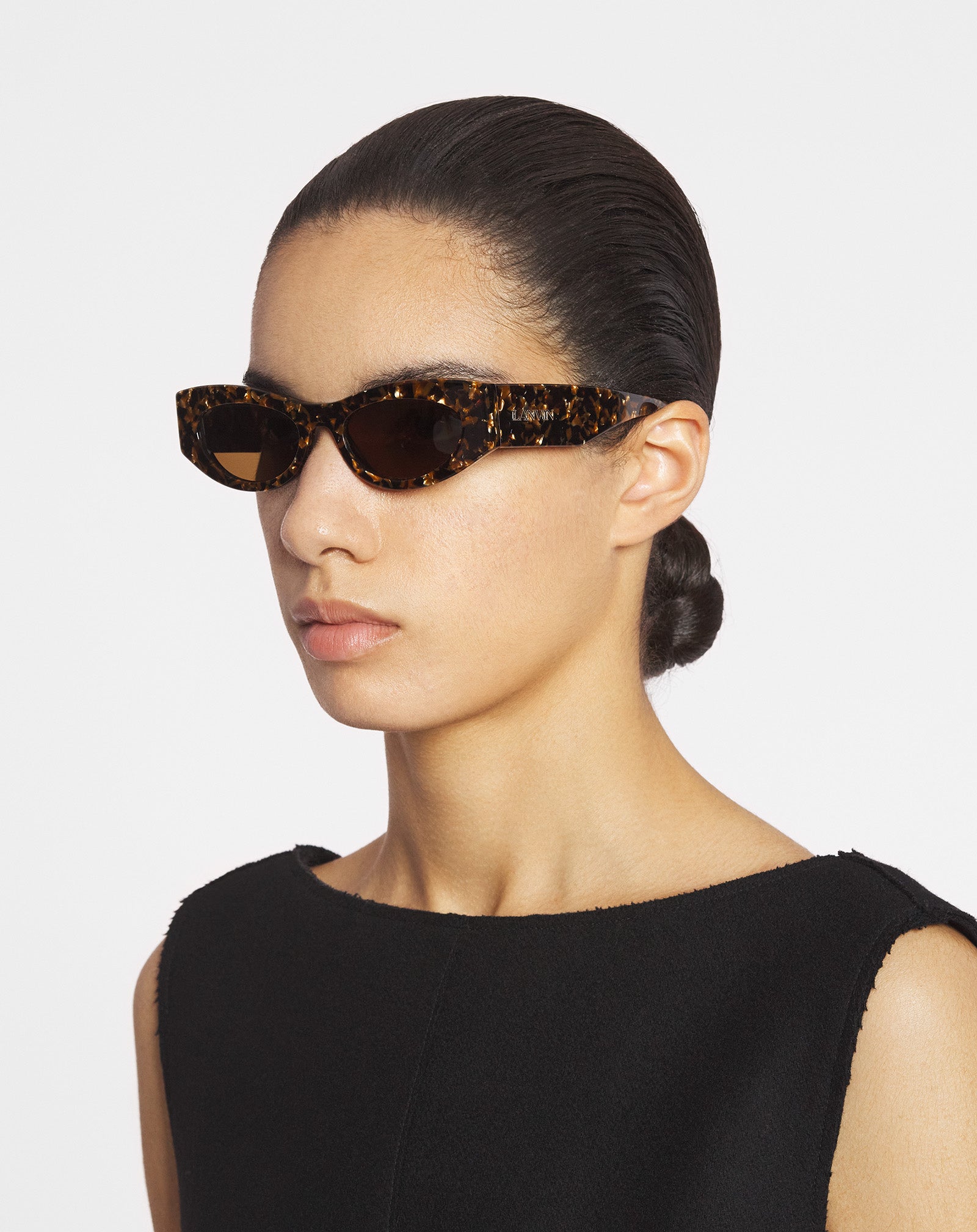 RUTENIUM LANVIN LOGO SUNGLASSES