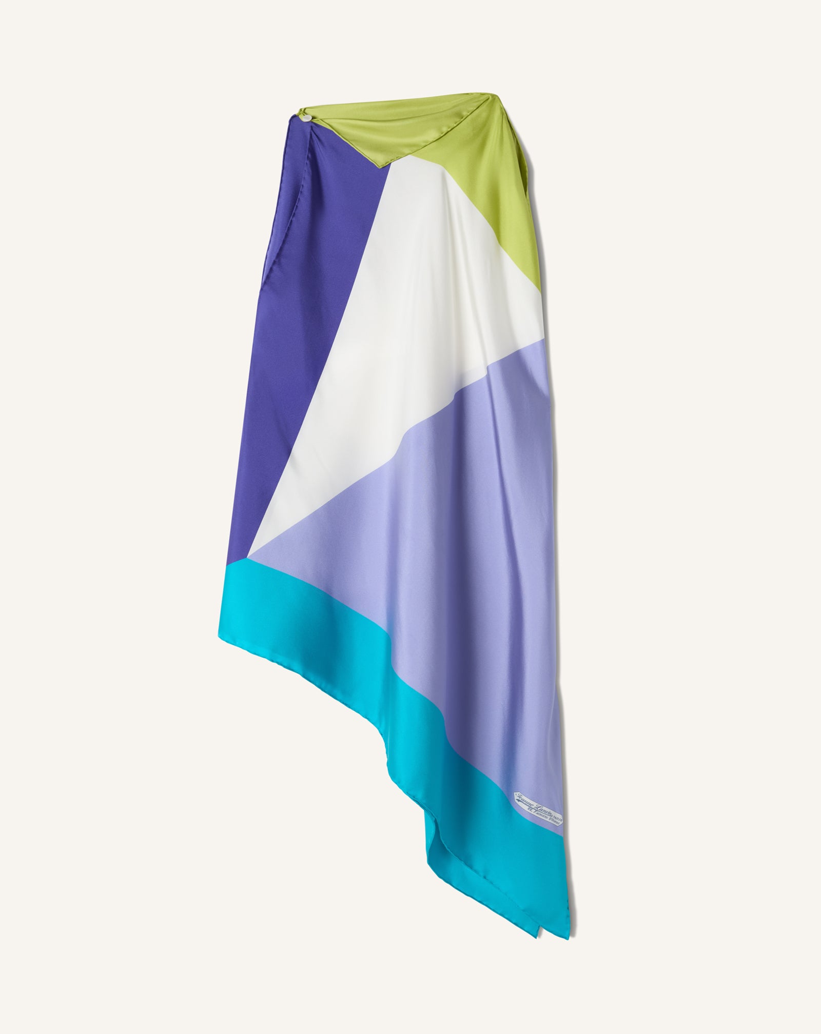 BLUE GRAPHIC PRINT SILK TOP