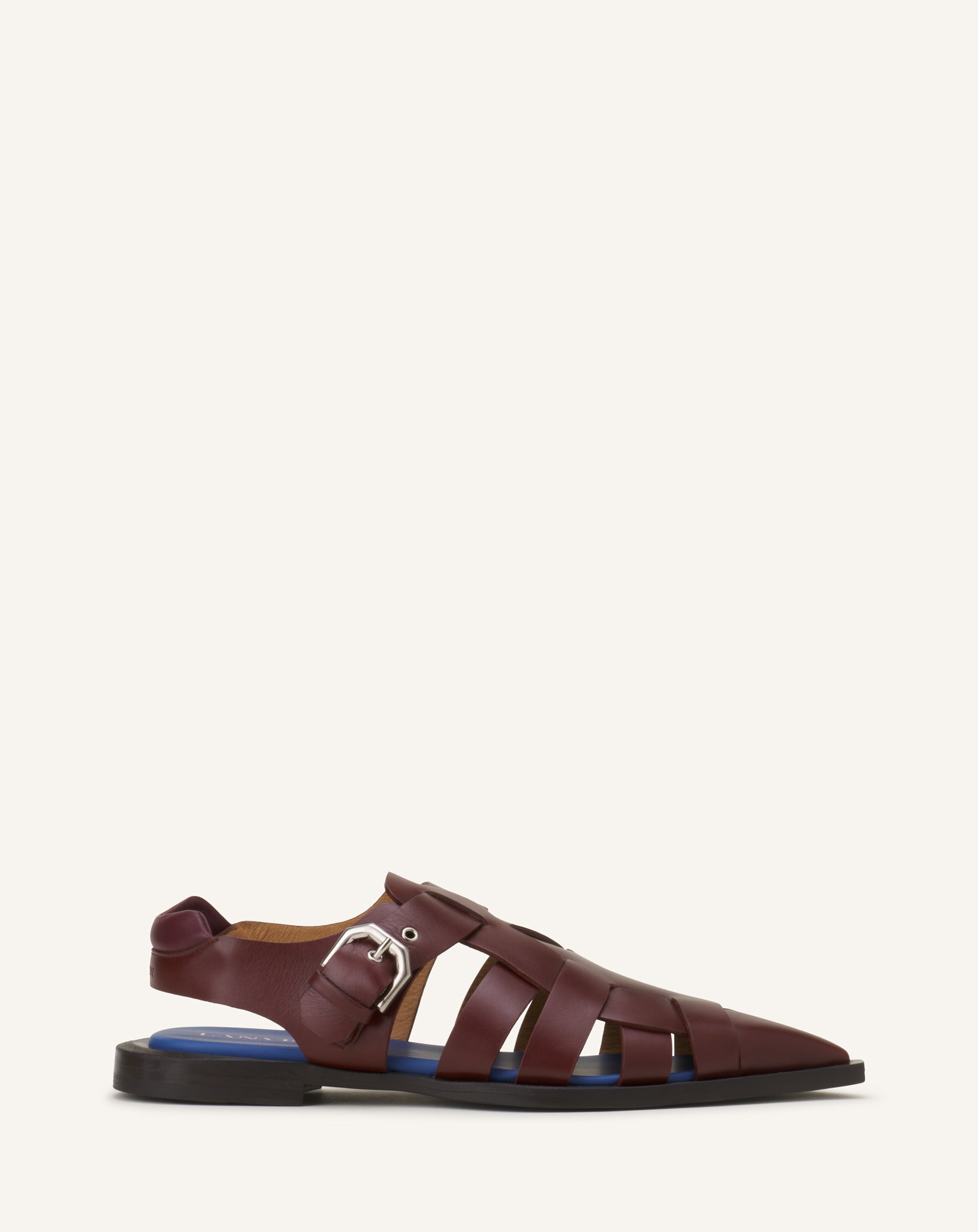 Sandale À Bout Pointu En Cuir Brown | Lanvin