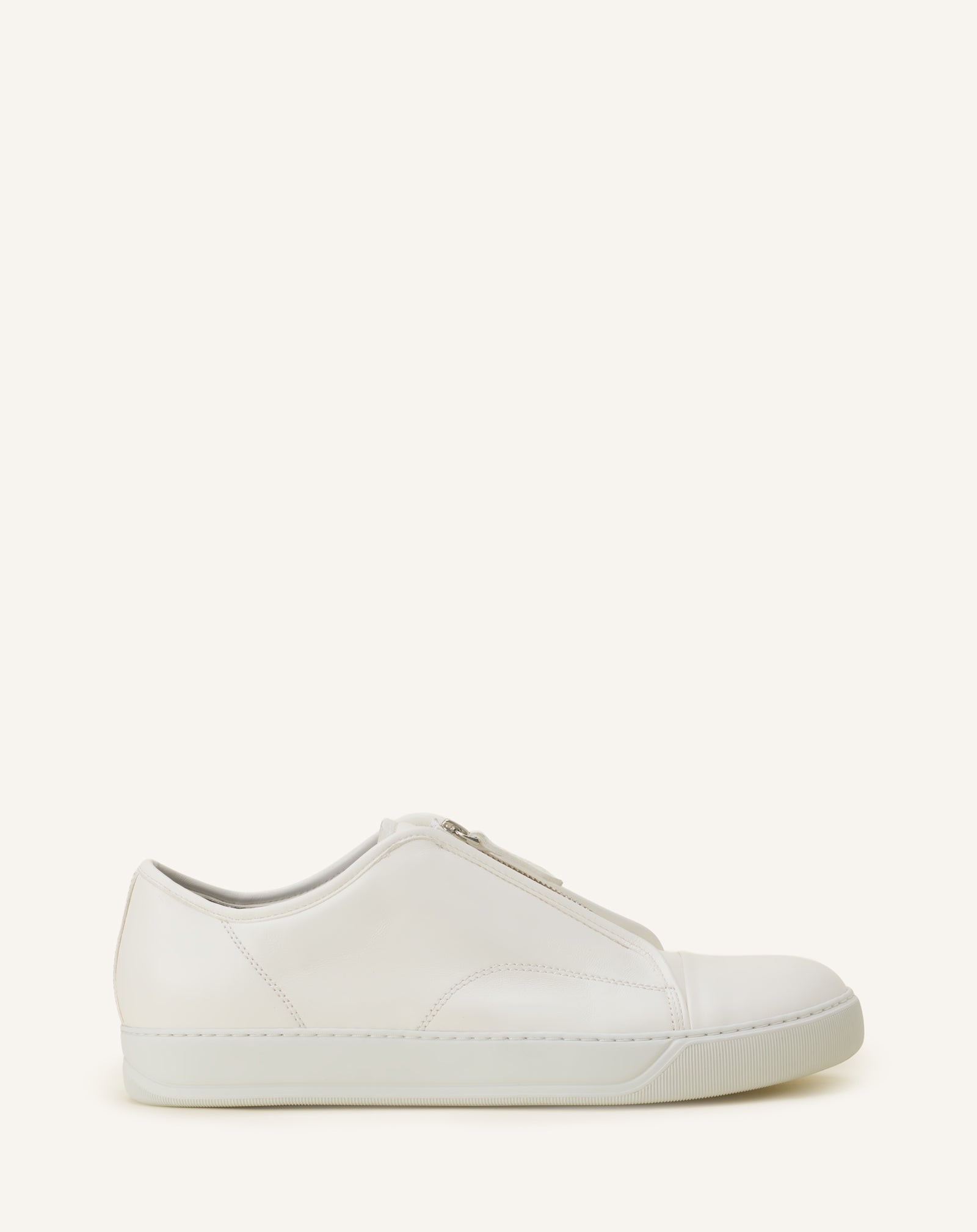 White Dbb1 Zip Sneakers In Leather | Lanvin