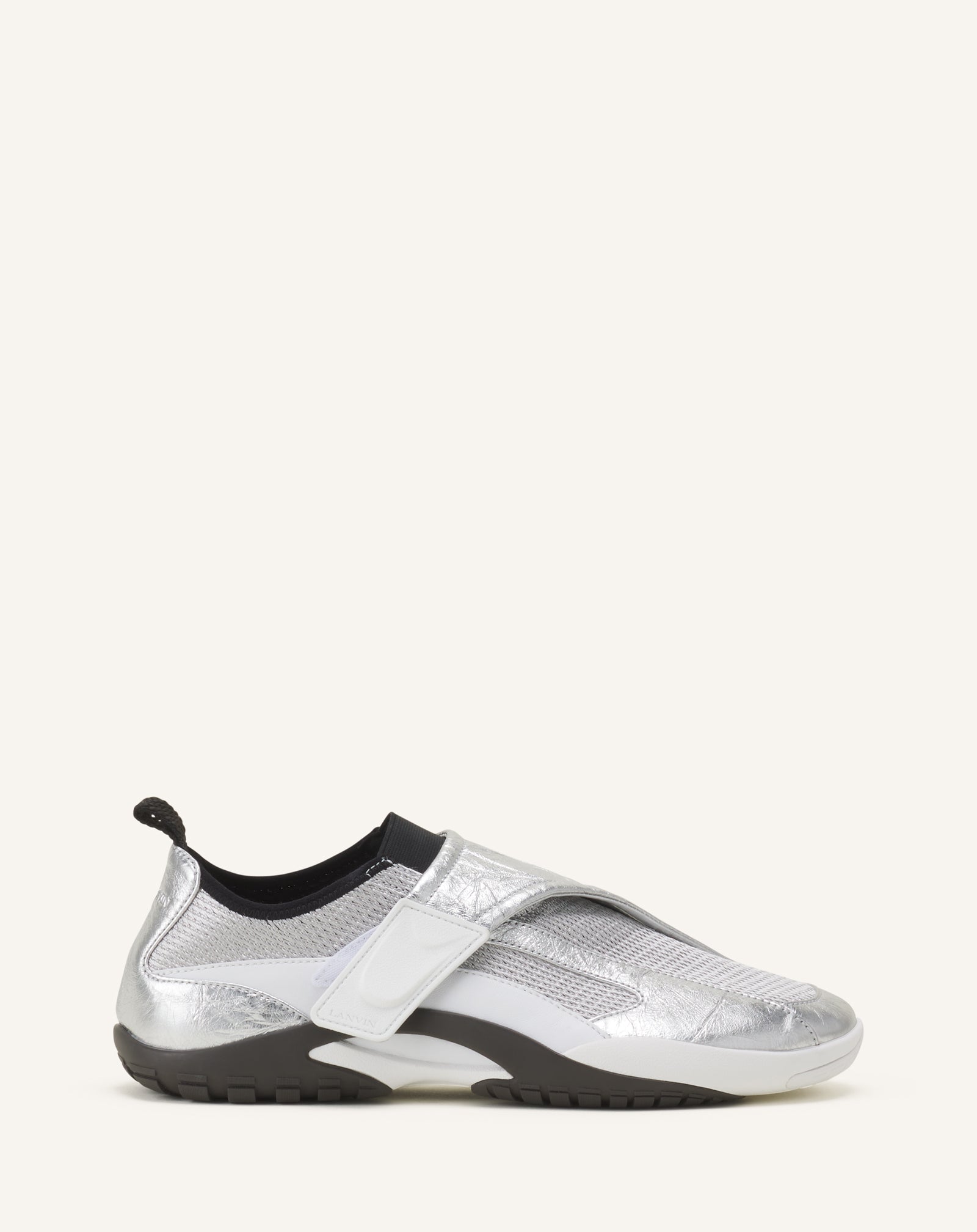 Lnv1 Sneakers In Crinkled Metallic Leather | Lanvin