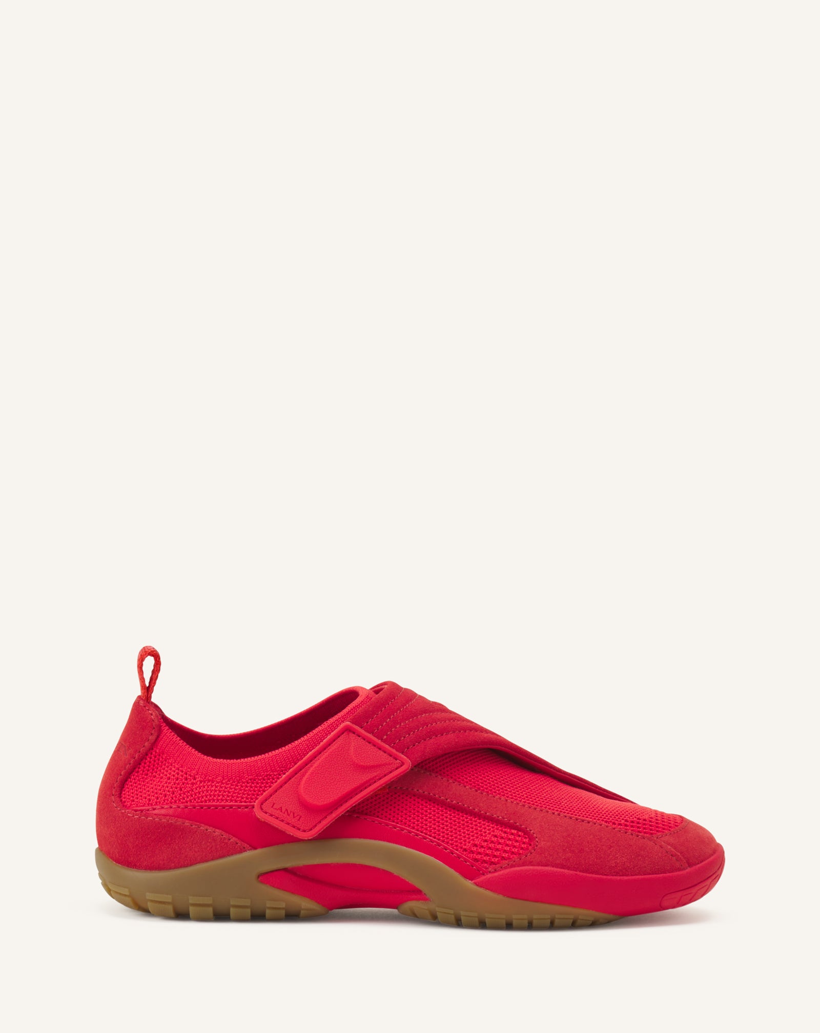 Sneaker Lnv1 En Suede Tricote Red | Lanvin