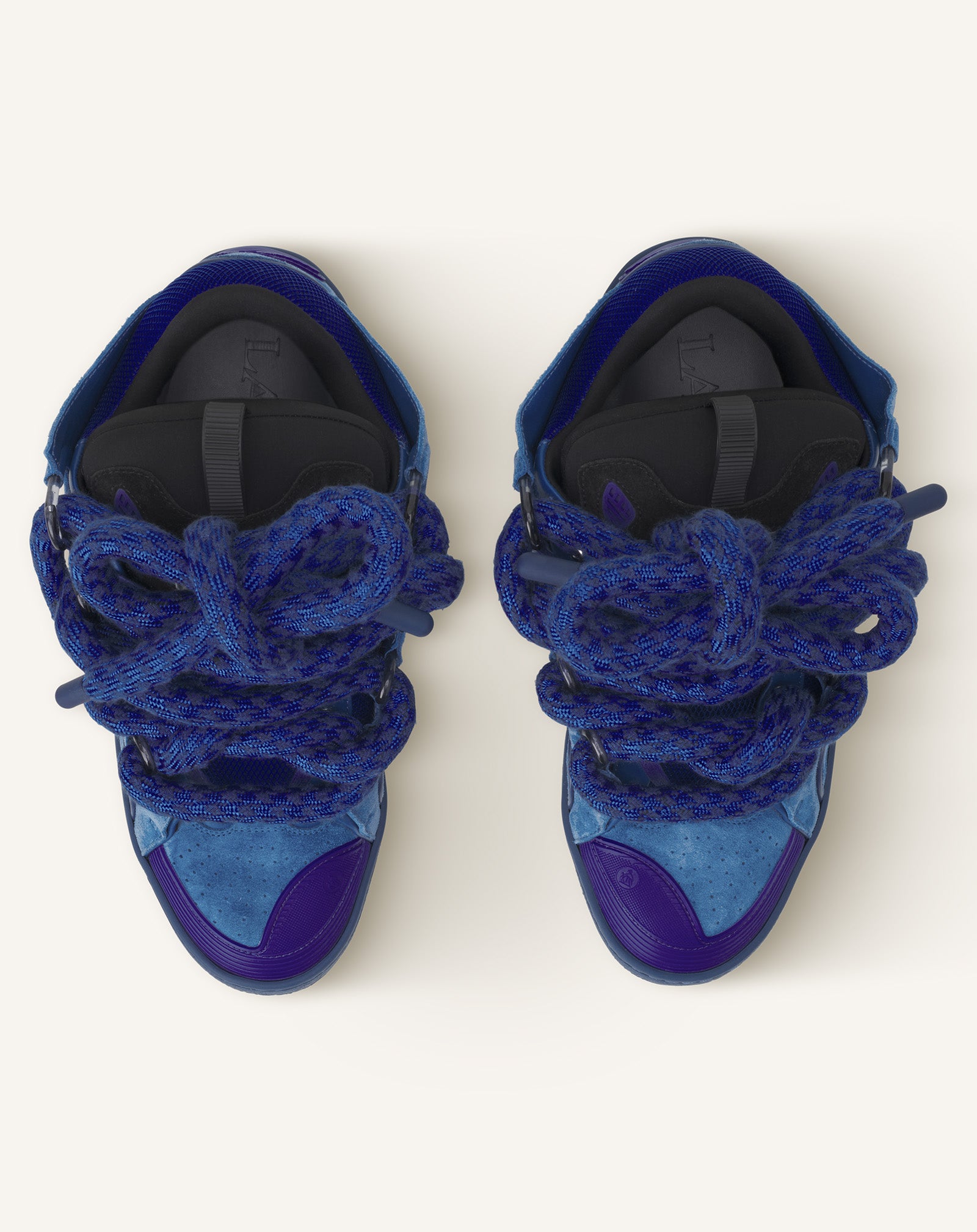 CURB SNEAKERS IN LEATHER WITH SNAKE LACES