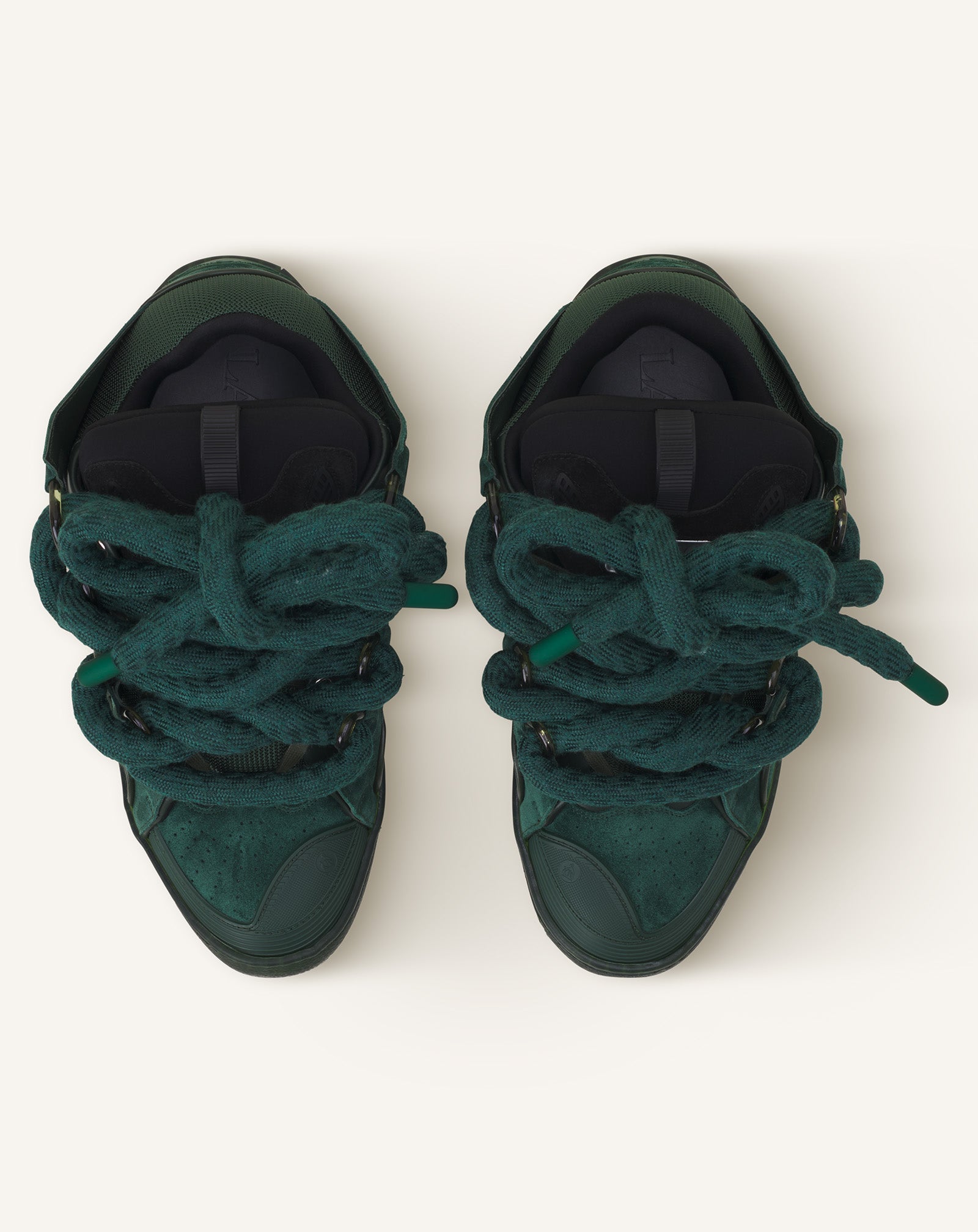 CURB SNEAKERS IN LEATHER WITH SNAKE LACES