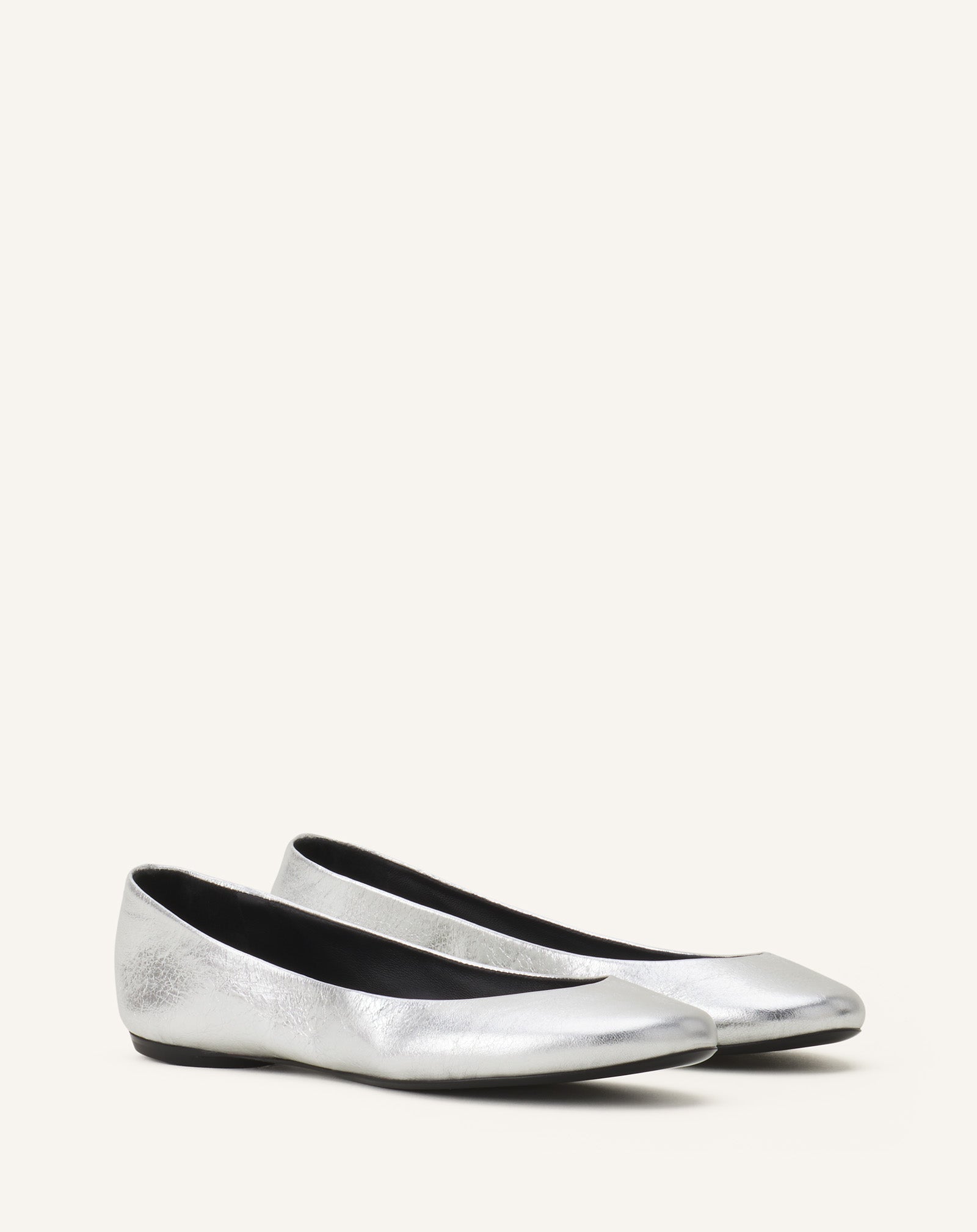 RUTENIUM THE BALLERINA FLAT IN METALLIC LEATHER