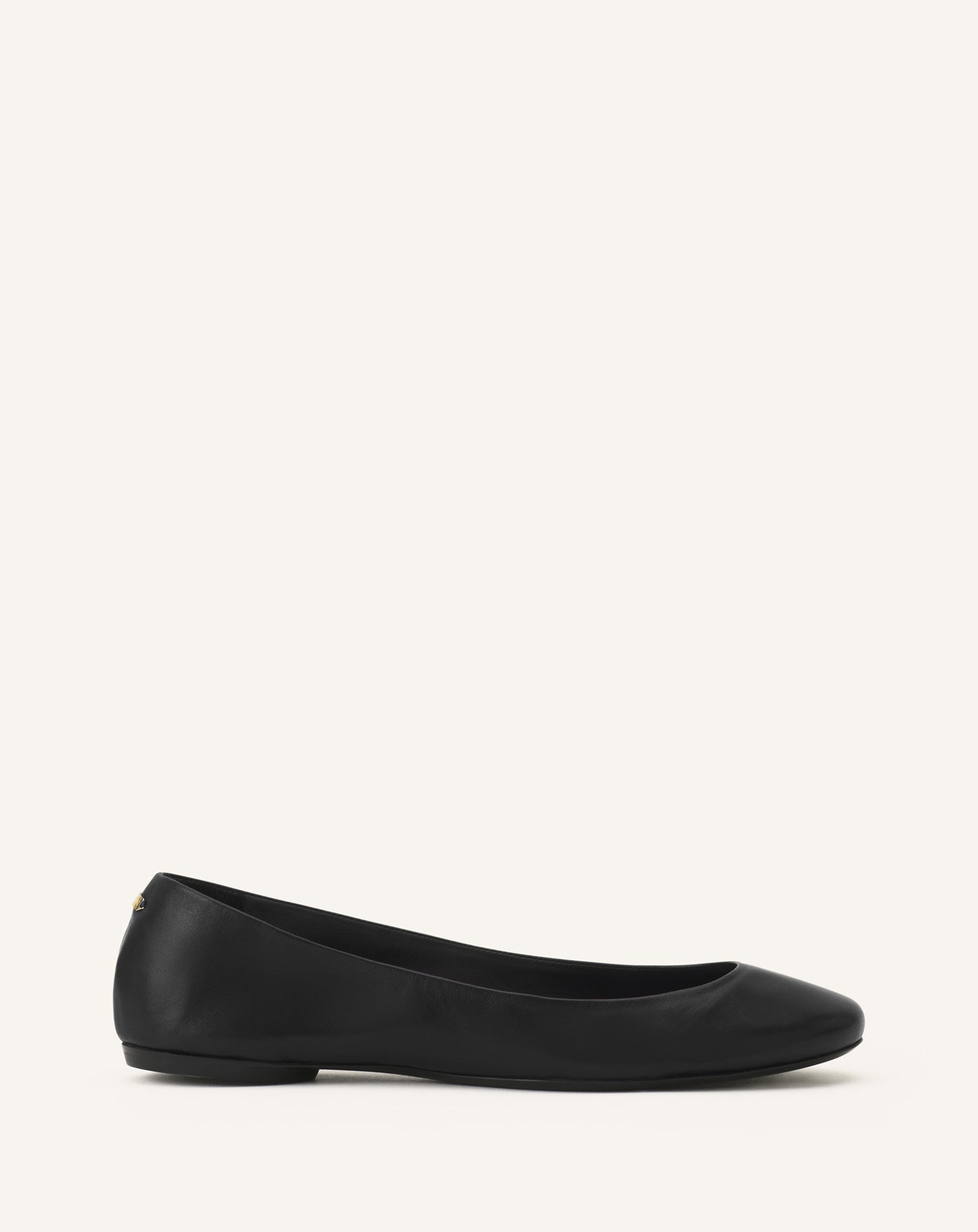 BLACK THE BALLERINA FLAT IN LEATHER