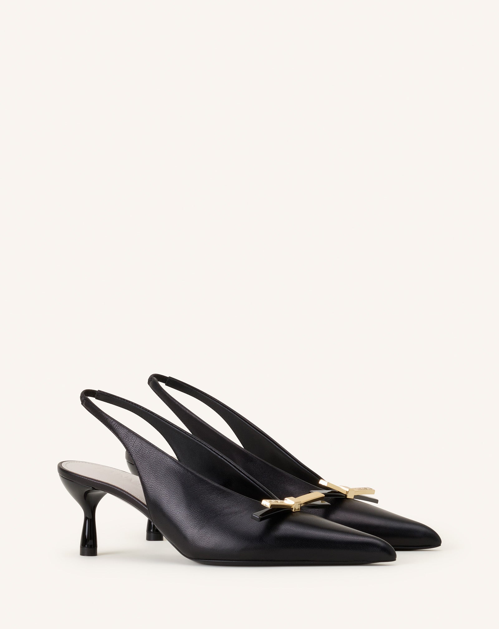 LANVIN BOW SLINGBACK PUMPS IN LEATHER