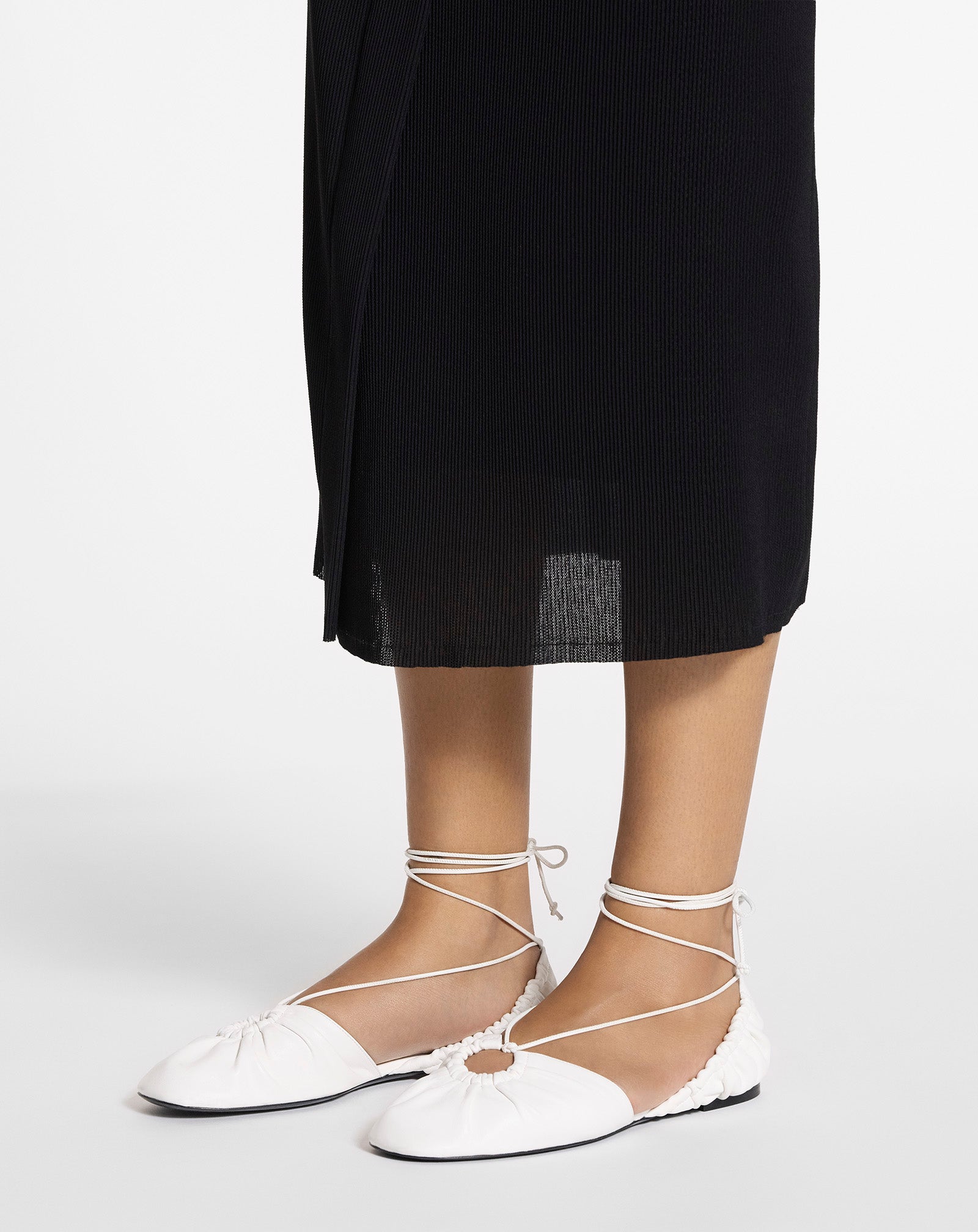 MESURE LACE-UP LEATHER BALLERINA