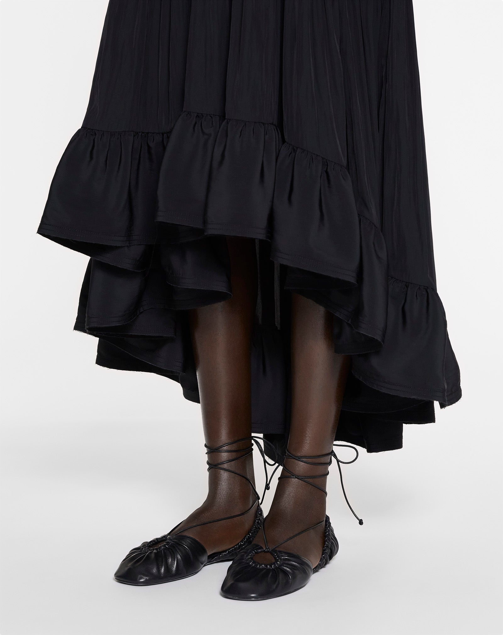 MESURE LACE-UP LEATHER BALLERINA