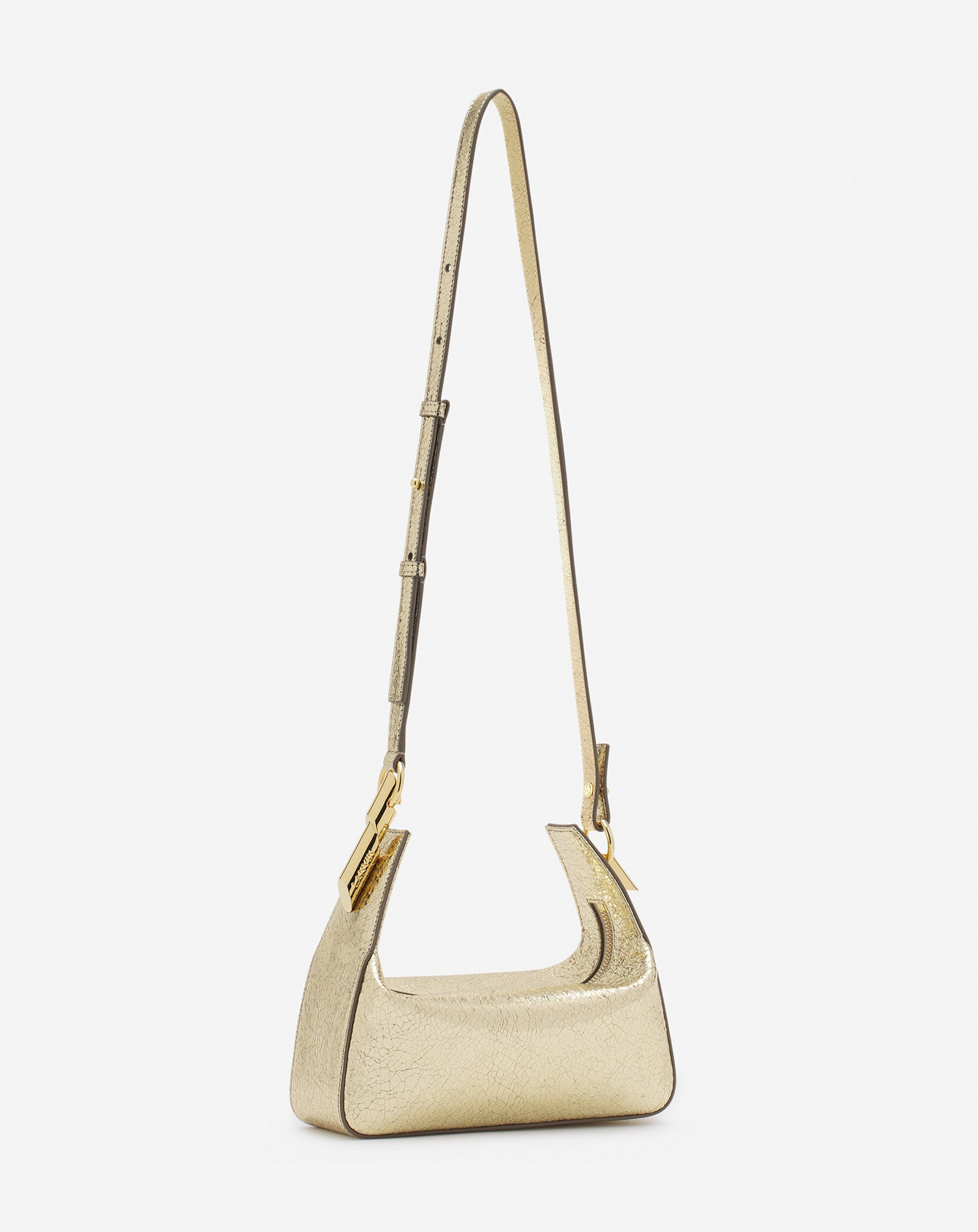 HAUTE SÉQUENCE CLUTCH BAG IN CRACKLED METALLIC LEATHER