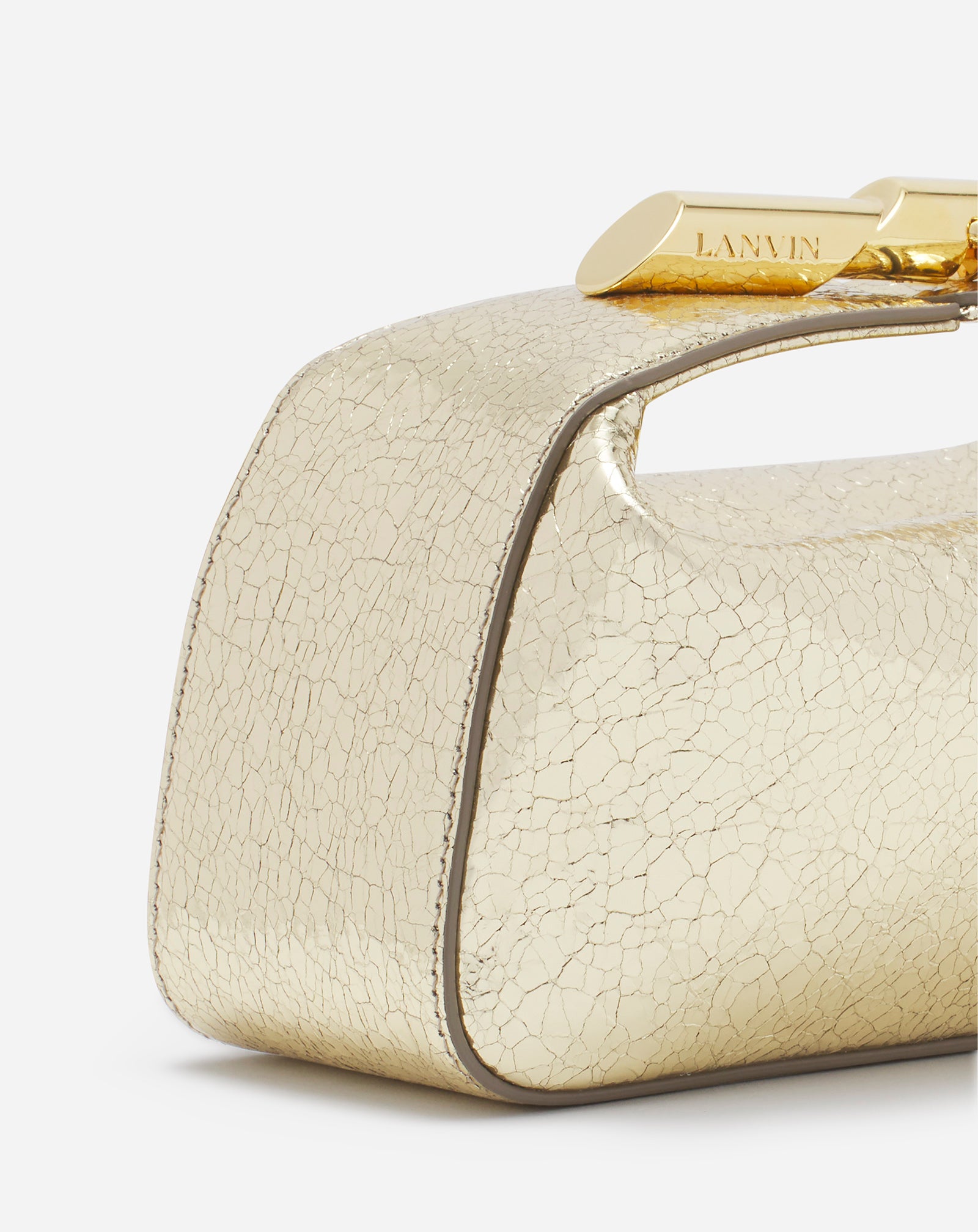 HAUTE SÉQUENCE CLUTCH BAG IN CRACKLED METALLIC LEATHER