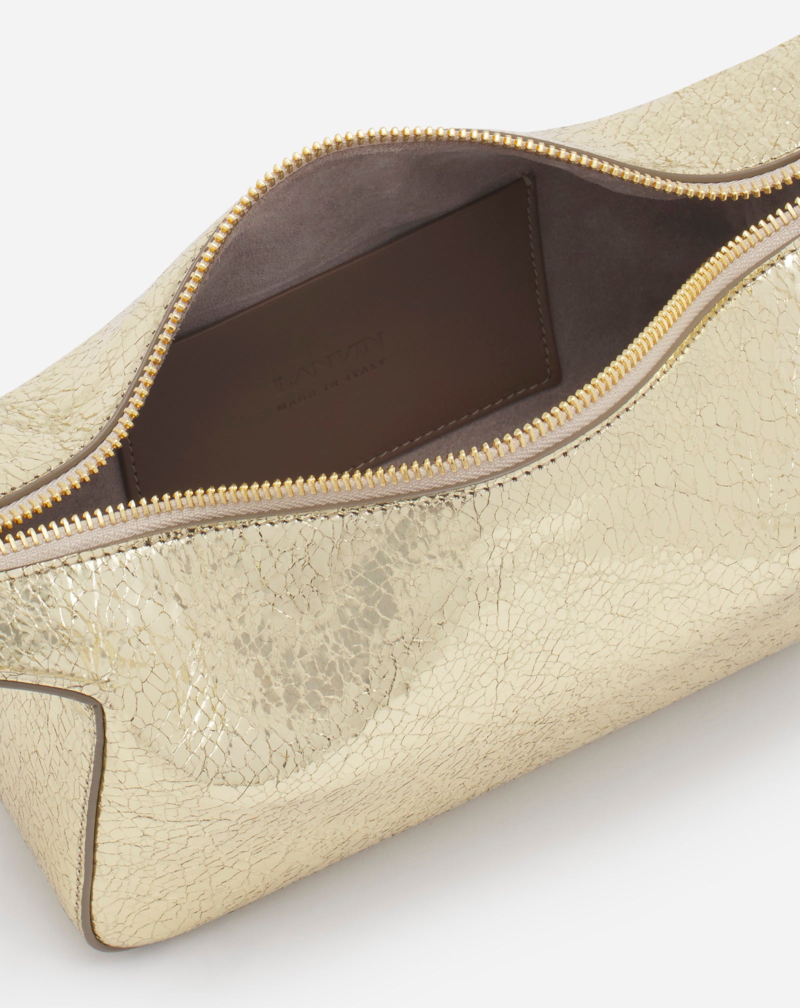 HAUTE SÉQUENCE CLUTCH BAG IN CRACKLED METALLIC LEATHER