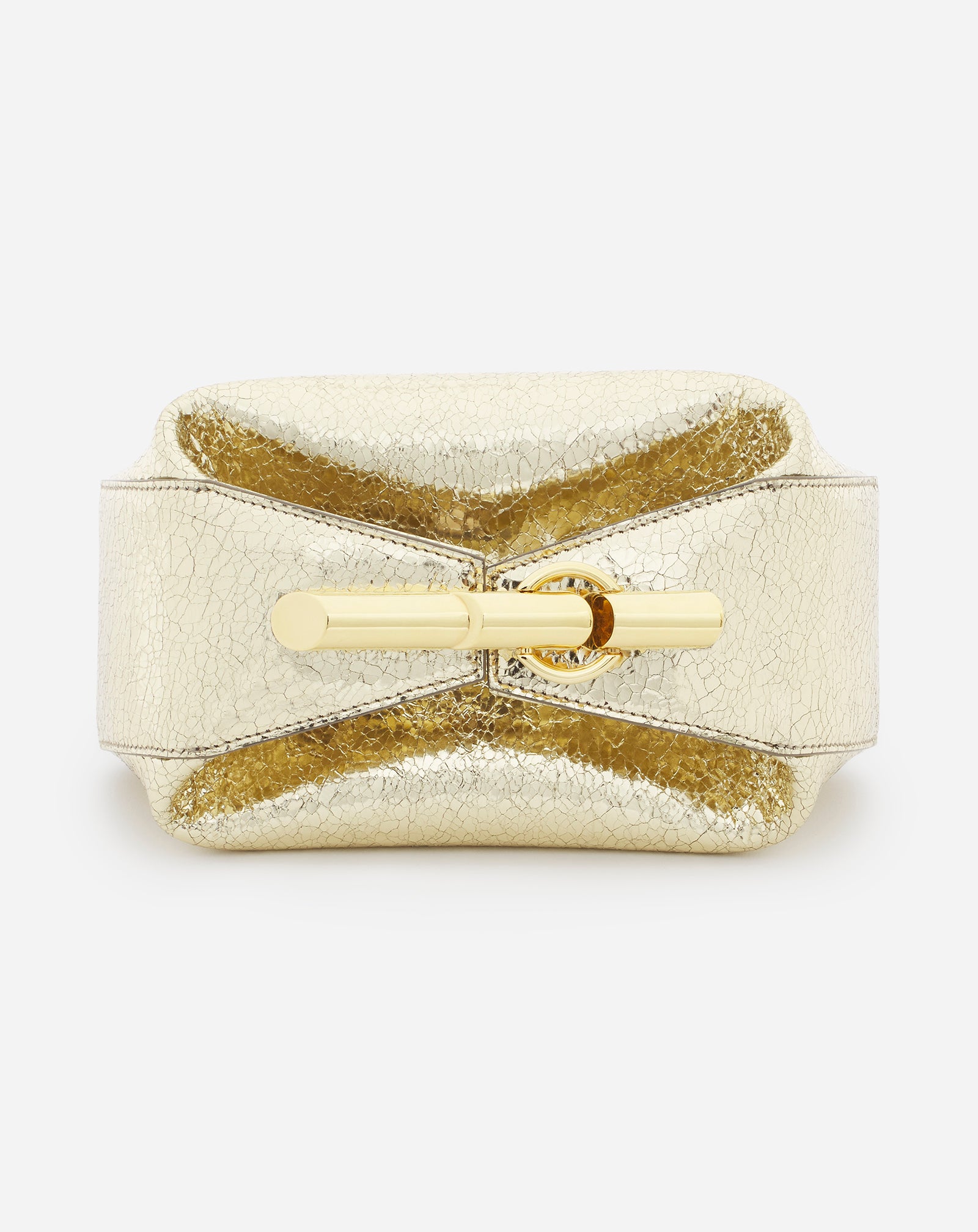 HAUTE SÉQUENCE CLUTCH BAG IN CRACKLED METALLIC LEATHER