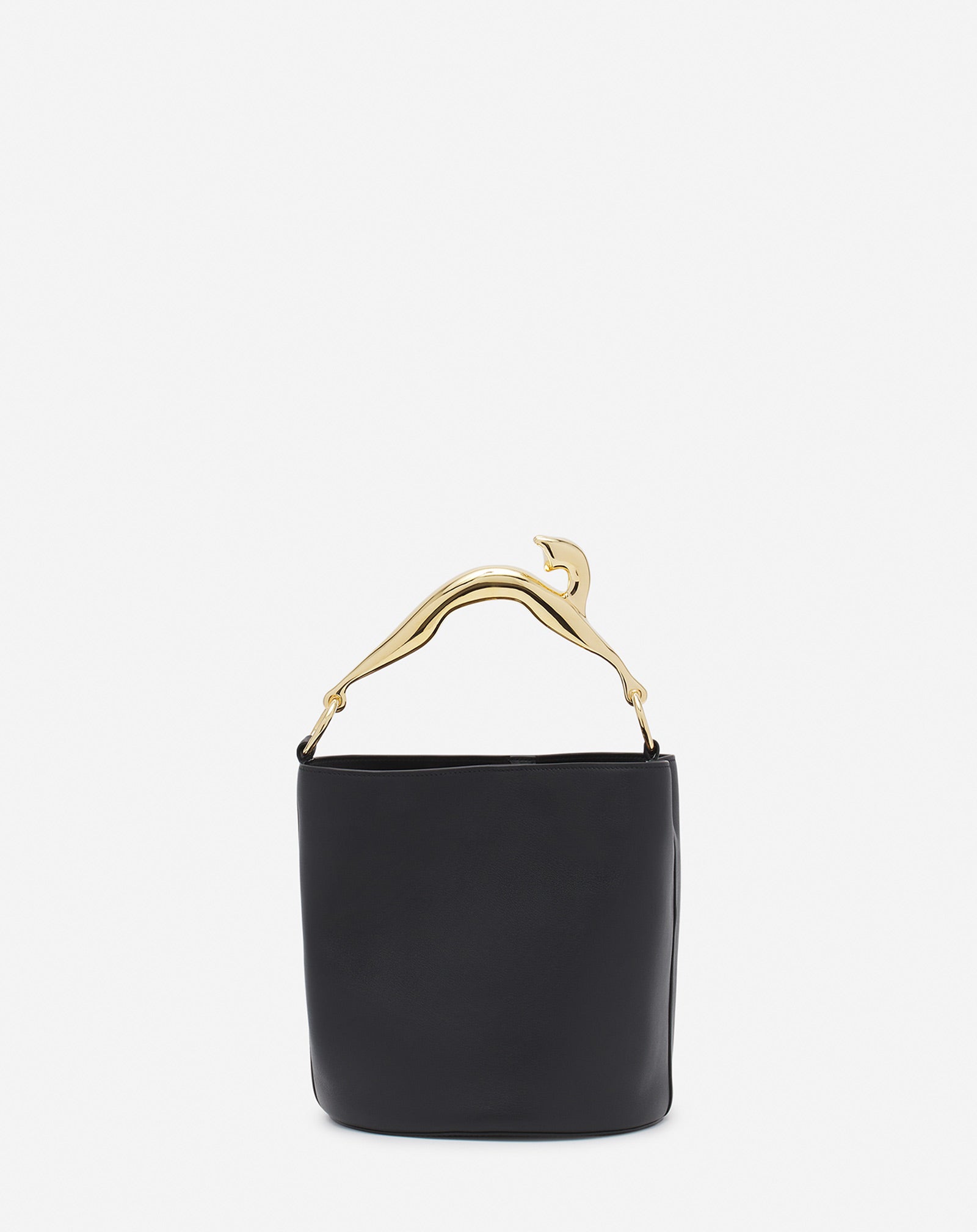 LEATHER FUSION CAT BUCKET BAG