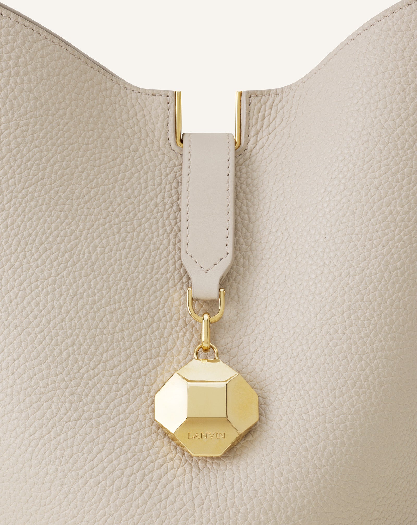 CATCH BY LANVIN MEDIUM BUCKET BAG IN GRAINED LEATHER