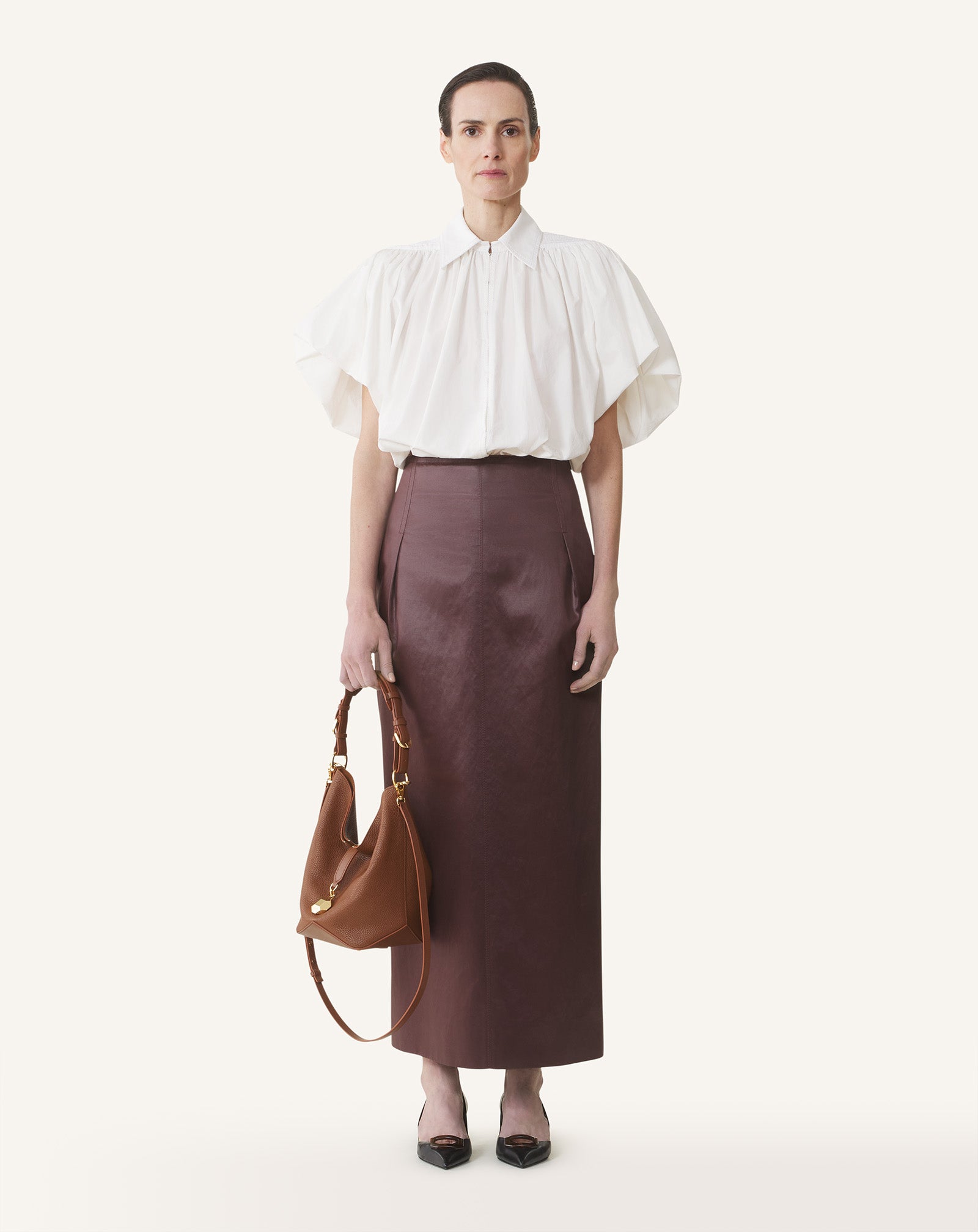 CATCH BY LANVIN MEDIUM LEATHER BUCKET BAG