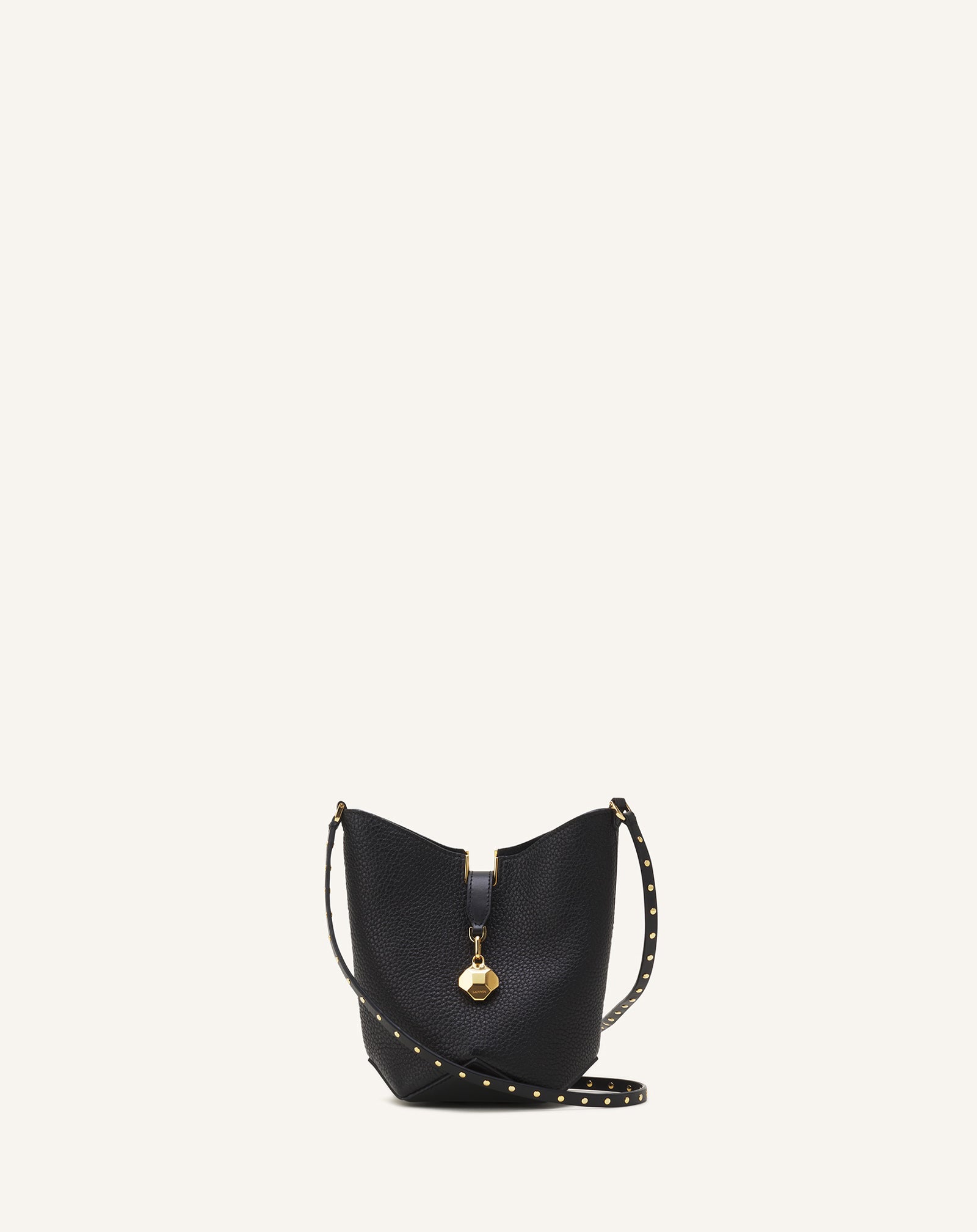 BLACK CATCH NANO BY LANVIN LEATHER BUCKET BAG