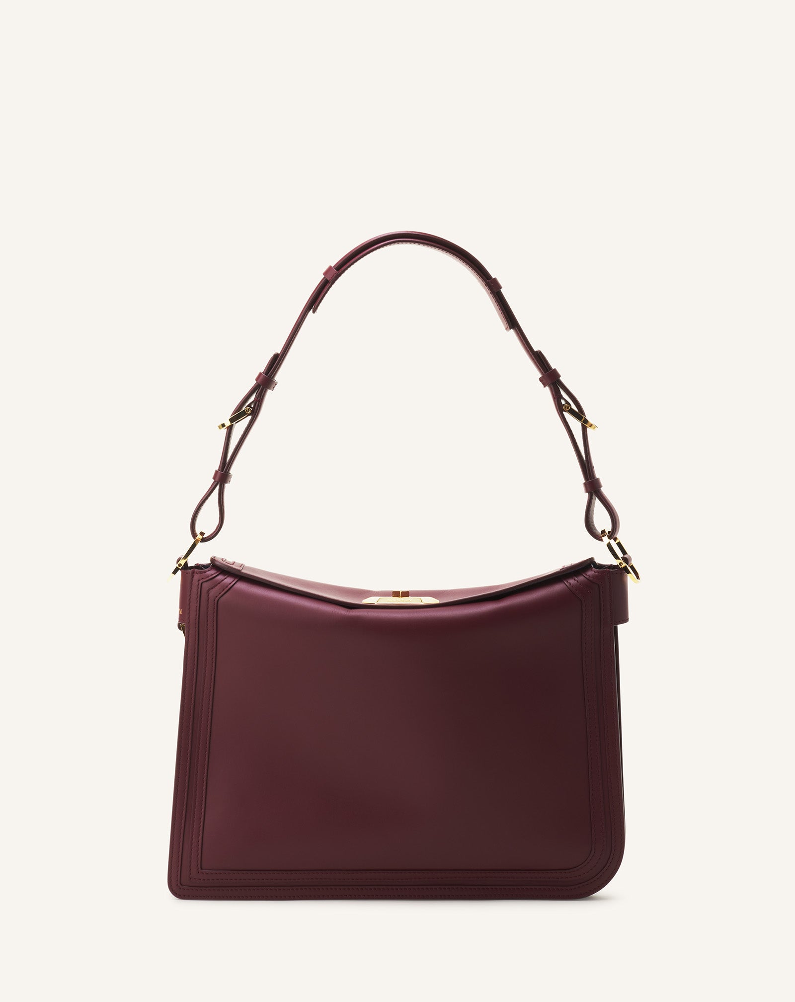 BROWN COMPAGNON ASYMMETRICAL BAG IN LEATHER