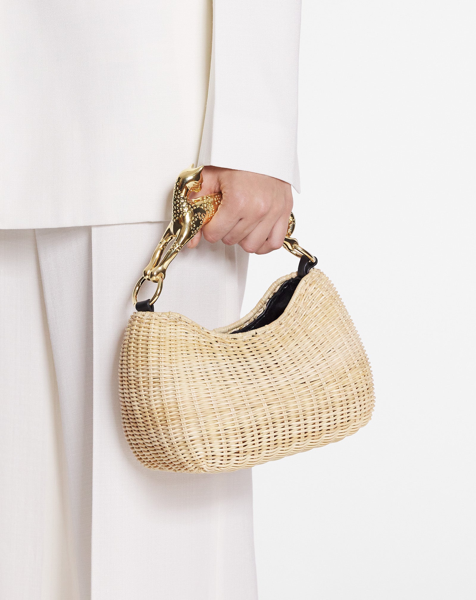 WICKER HOBO CAT BAG SM