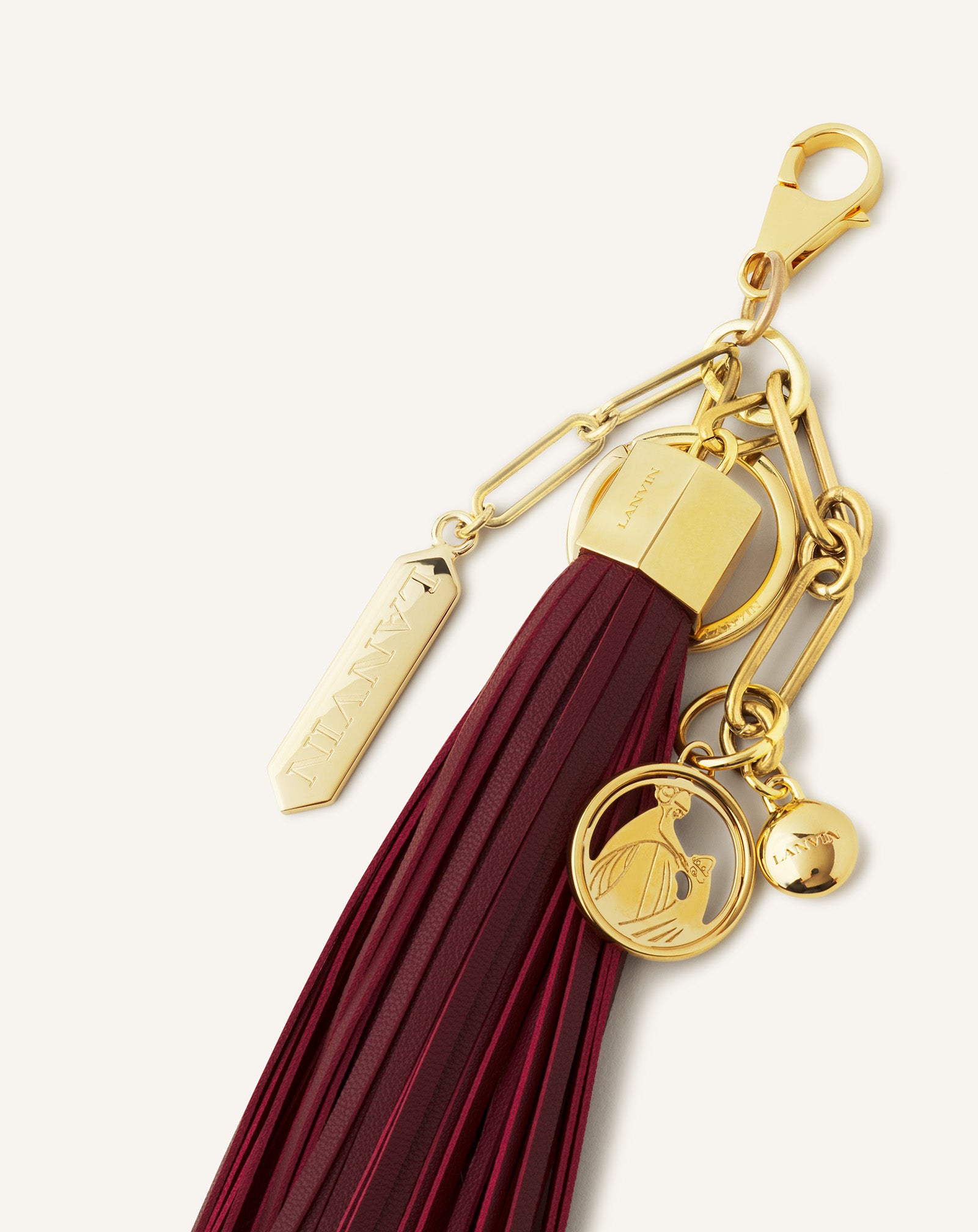 LARGE LEATHER POMPOM BAG CHARM