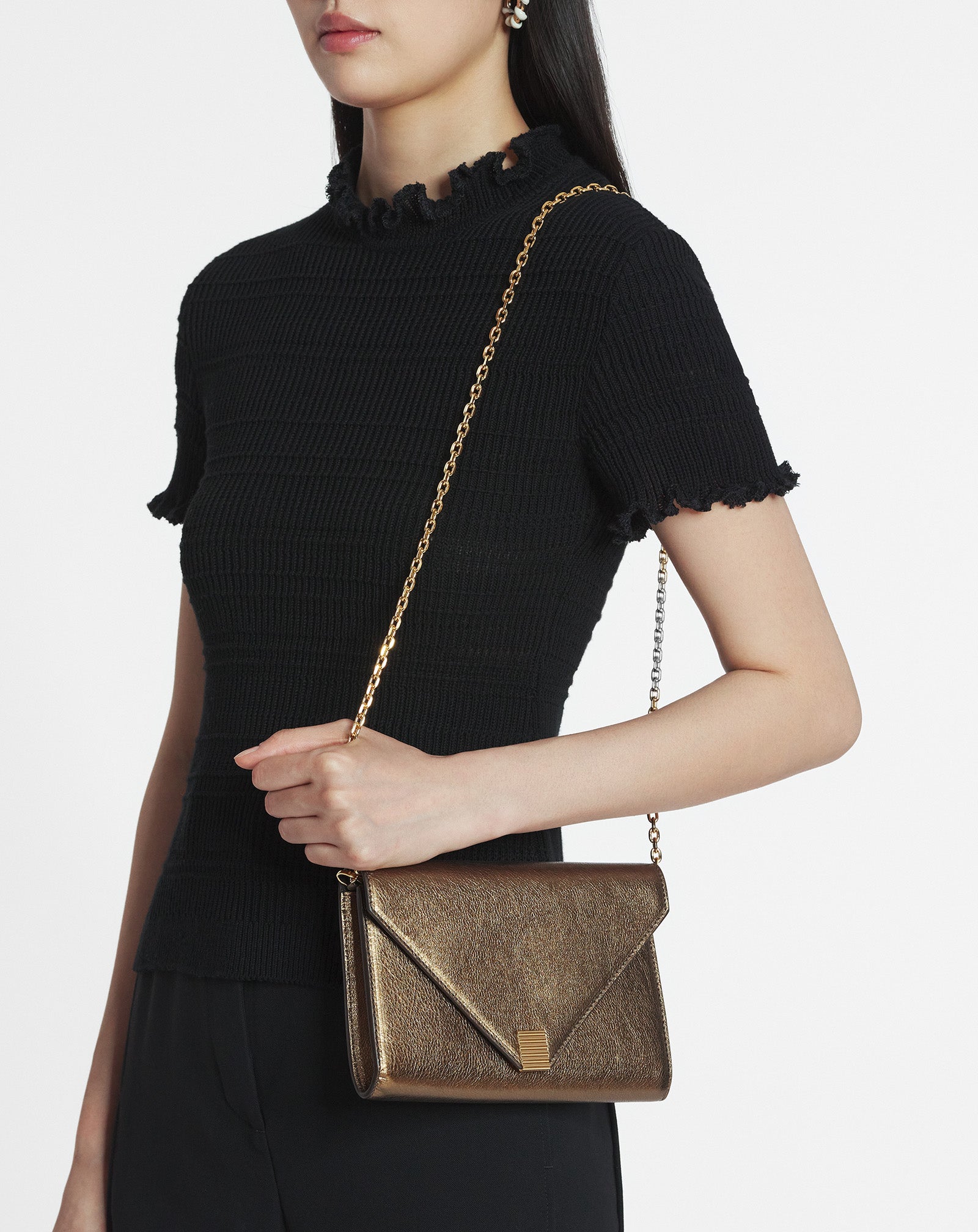 CONCERTO ARPÈGE WALLET BAG IN METALLIC GRAINED LEATHER