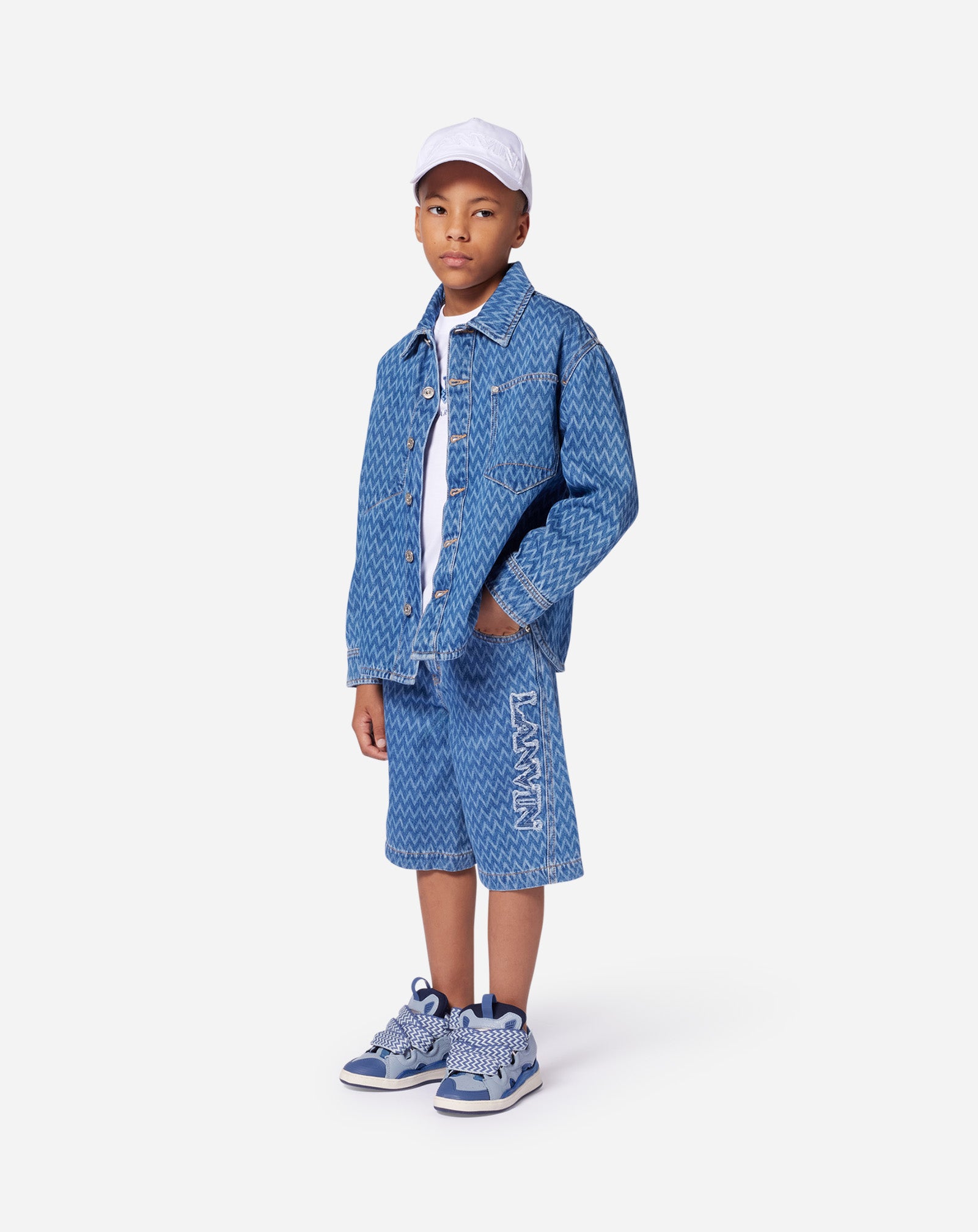 KIDS PATTERNED DENIM SHIRT