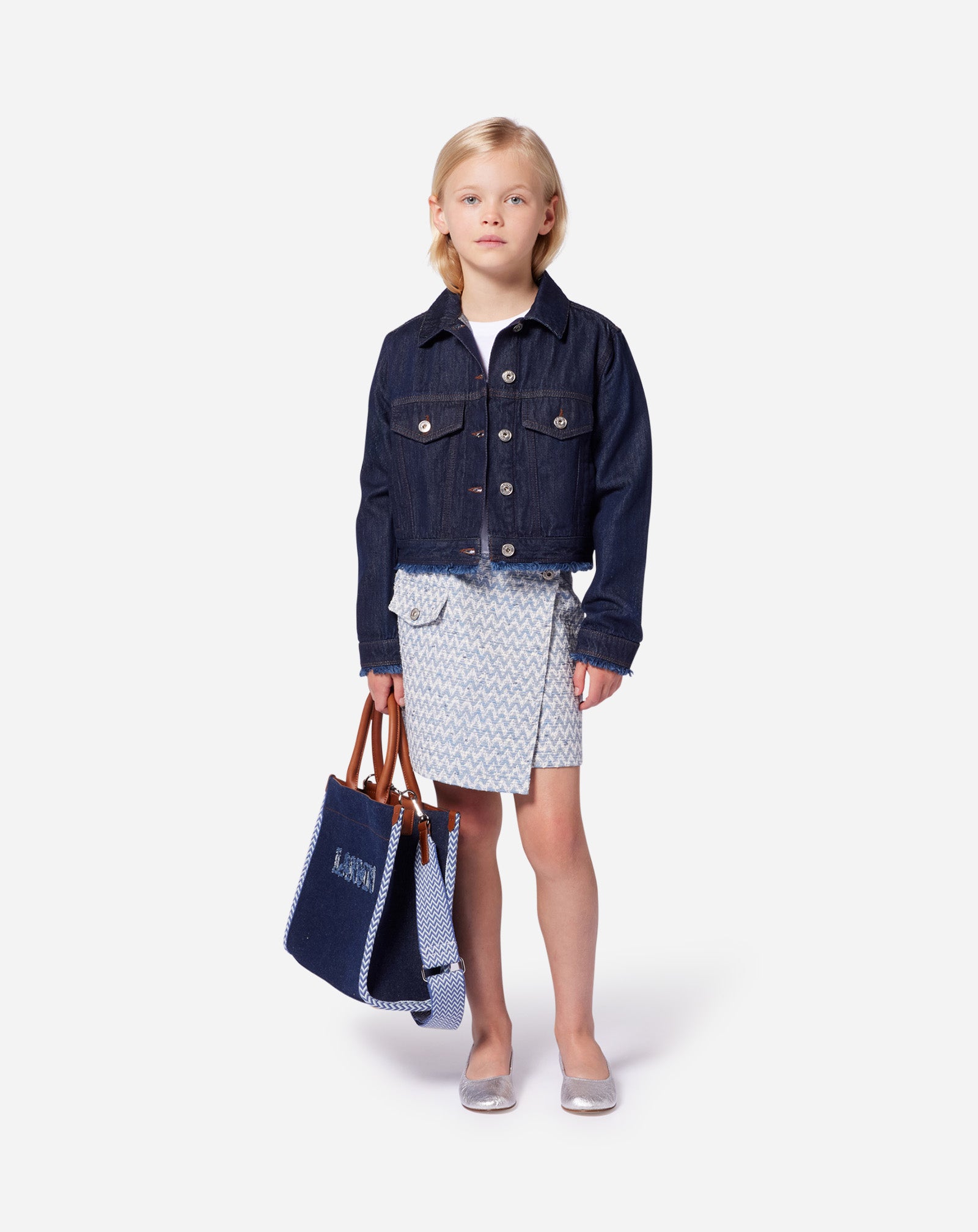 KIDS TWEED WRAPAROUND SKIRT