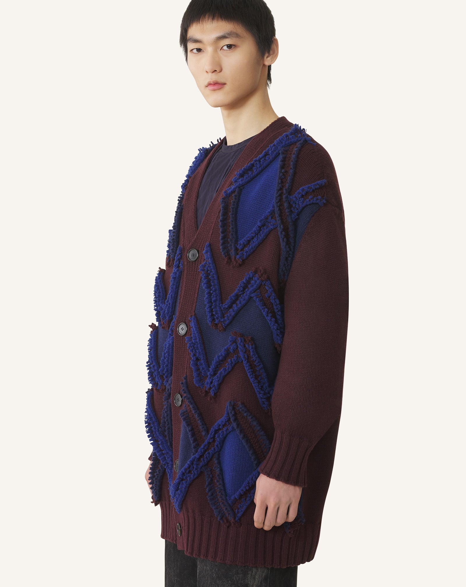 OVERSIZED JACQUARD CARDIGAN