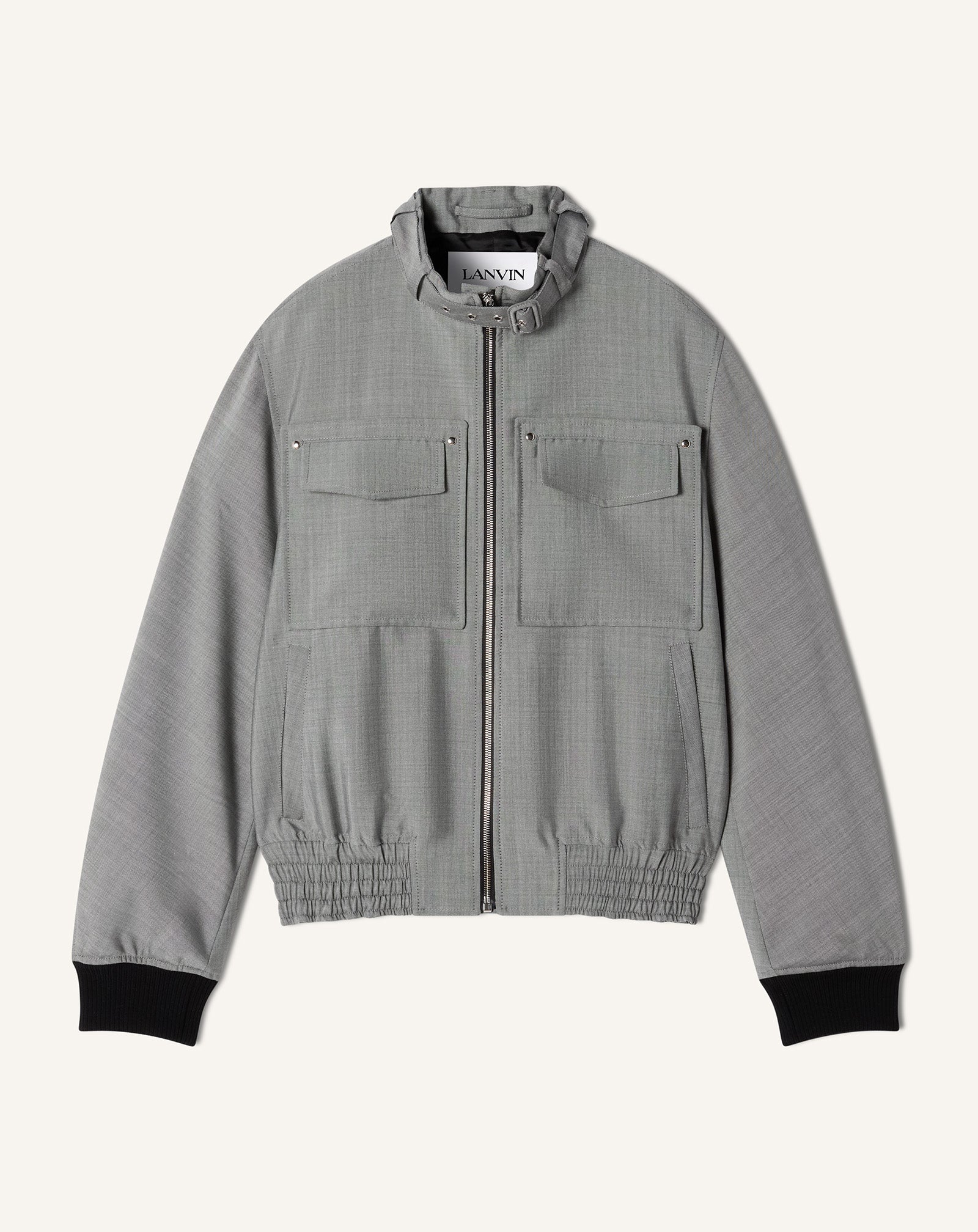 BLACK MOHAIR WOOL JACKET