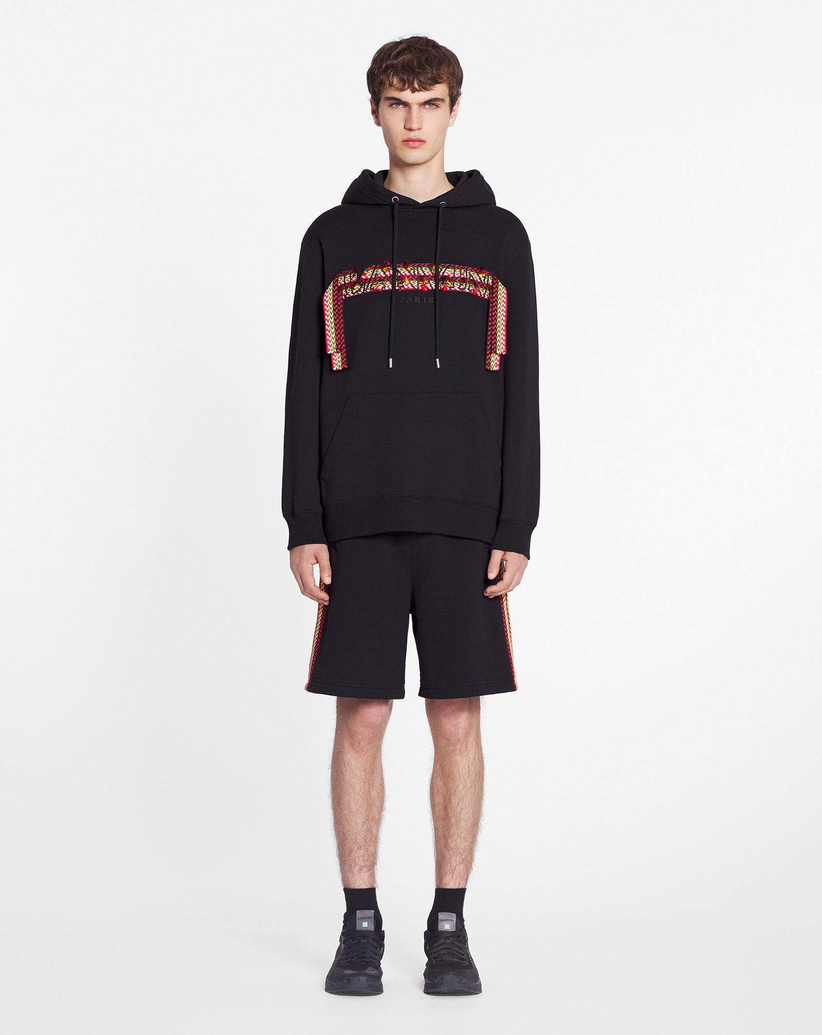 BLACK OVERSIZED HOODIE LANVIN CURBLACE