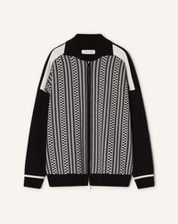 ZIP JACKET IN SILK AND COTTON JACQUARD