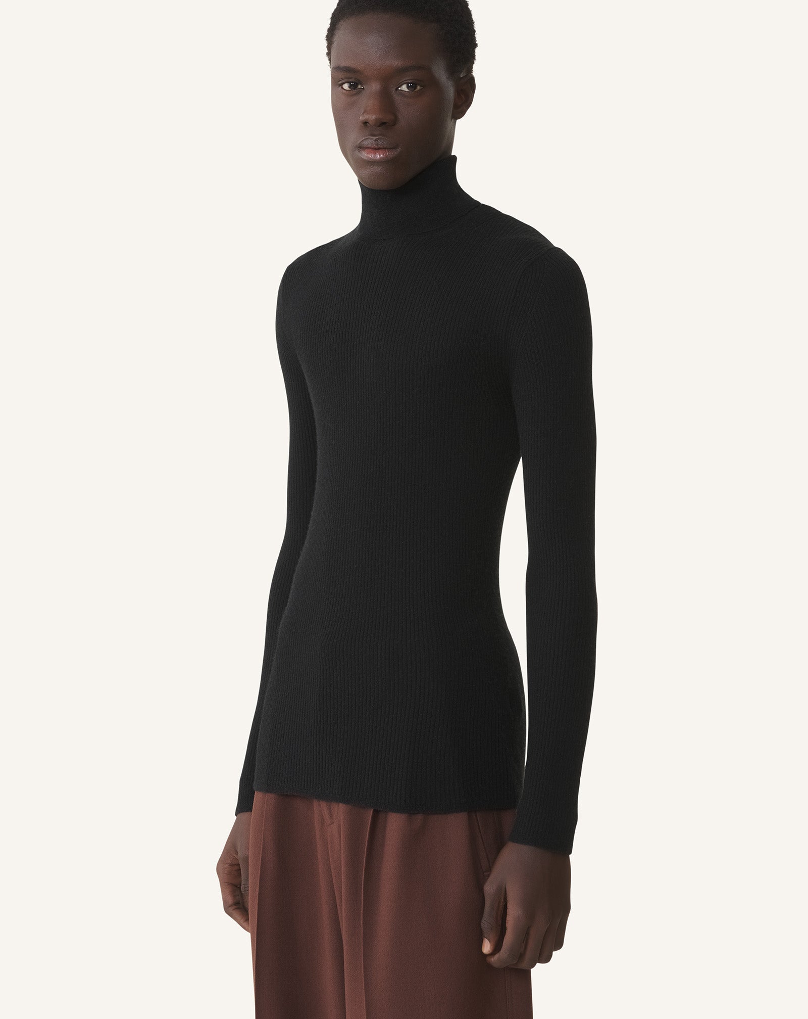 MERINO WOOL AND SILK TURTLENECK SWEATER
