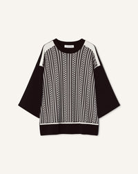 LOOSE-FIT T-SHIRT IN SILK AND COTTON JACQUARD