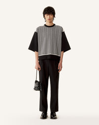 LOOSE-FIT T-SHIRT IN SILK AND COTTON JACQUARD