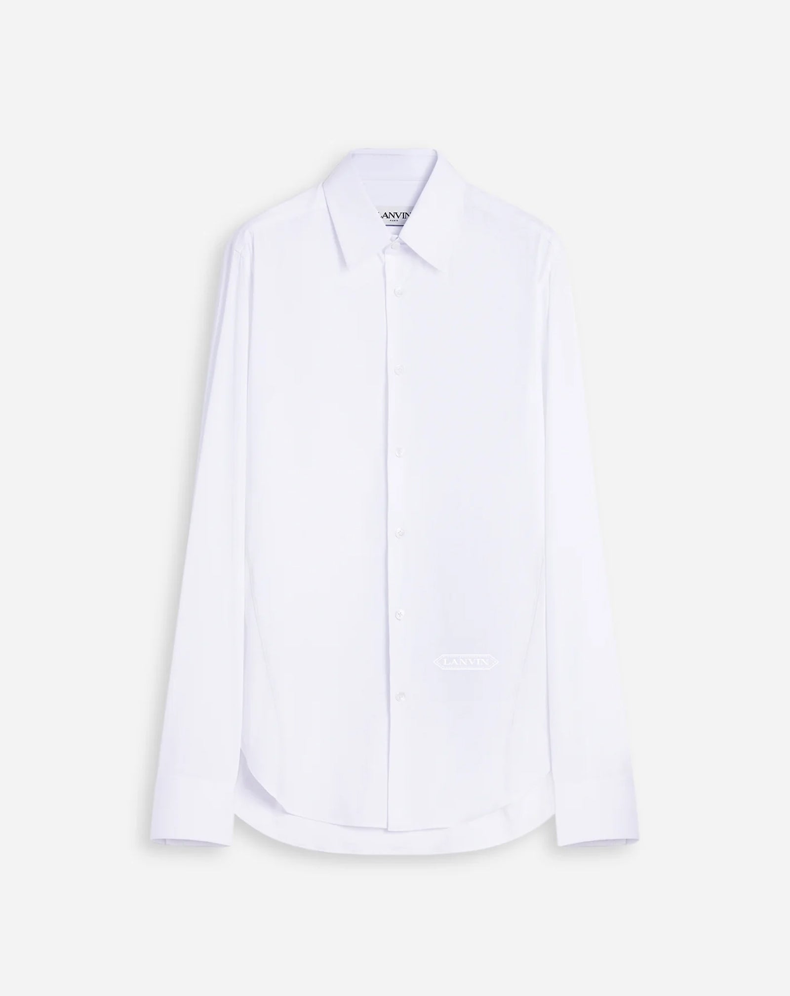 slim fit dress slacks Men's White Dress Shirt With Blue Buttons (Navy Contrast Changer) – Twillory main image 0