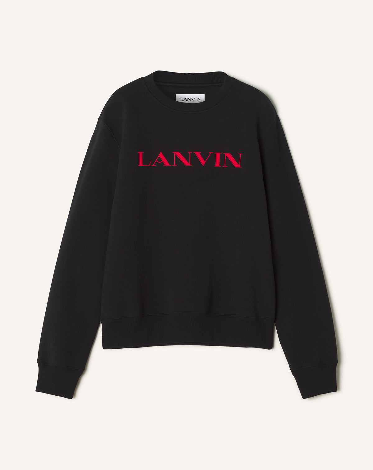 Black Lanvin Embroidered Cotton Sweatshirt | Lanvin