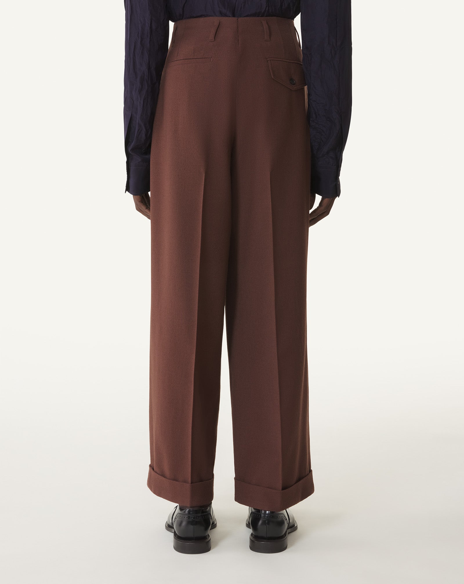 WIDE-LEG FLANNEL PANTS