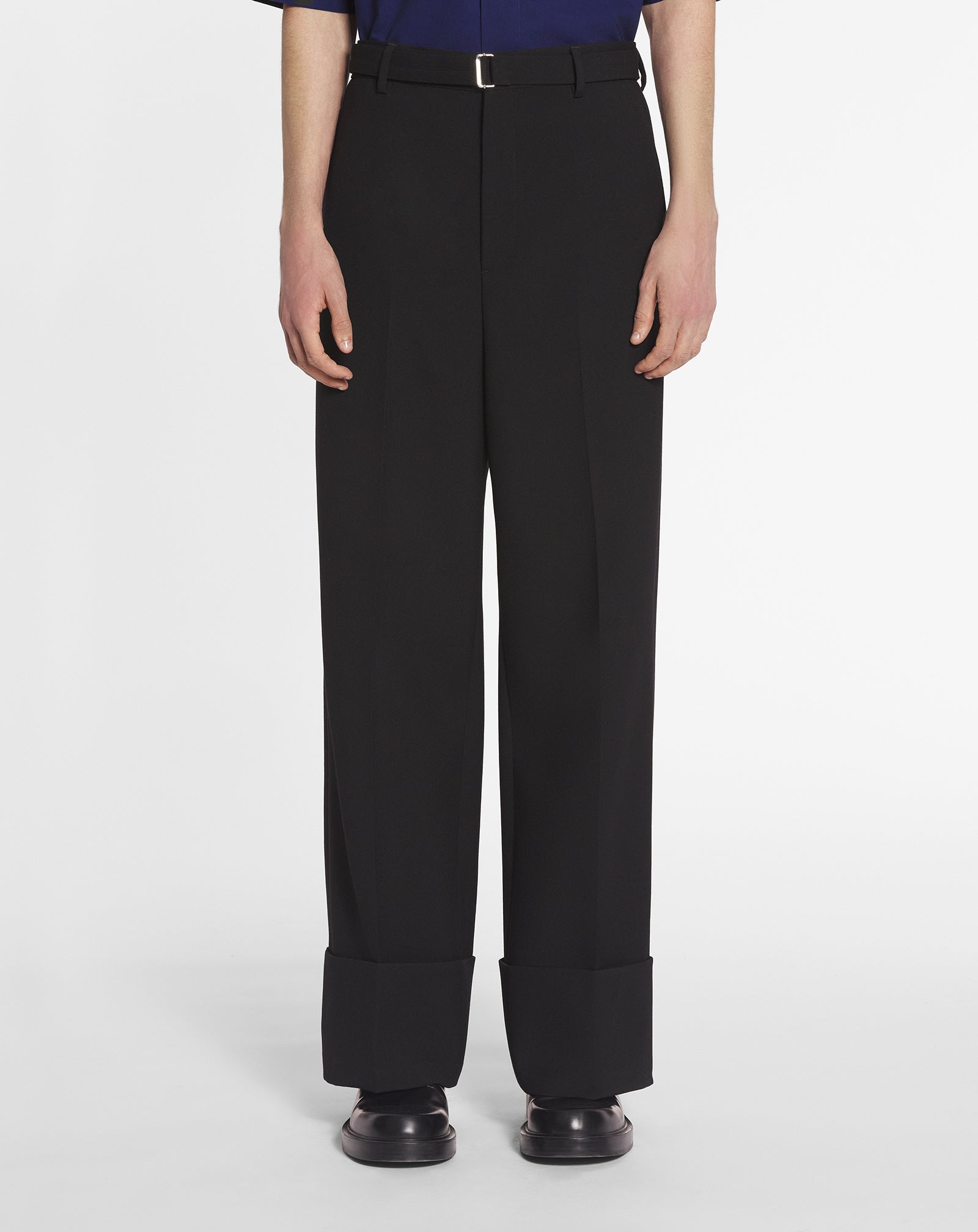 WIDE-LEG PANTS WITH CUFFS