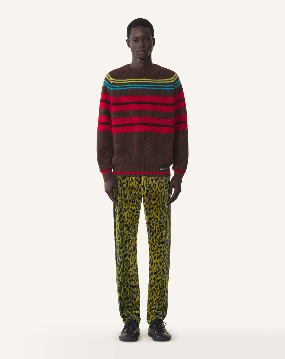 BEVILACQUA STRAIGHT-LEG TROUSERS IN LEOPARD VELVET