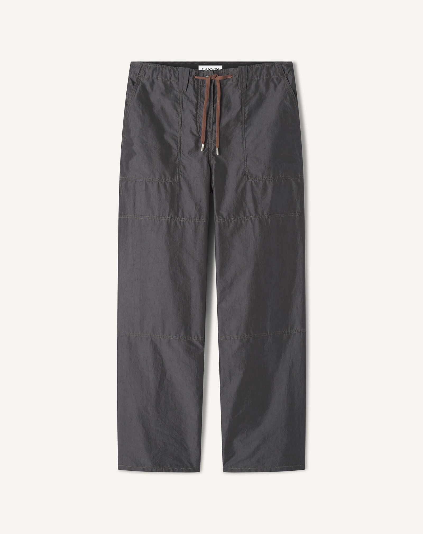 WIDE-LEG CHAMBRAY PANTS