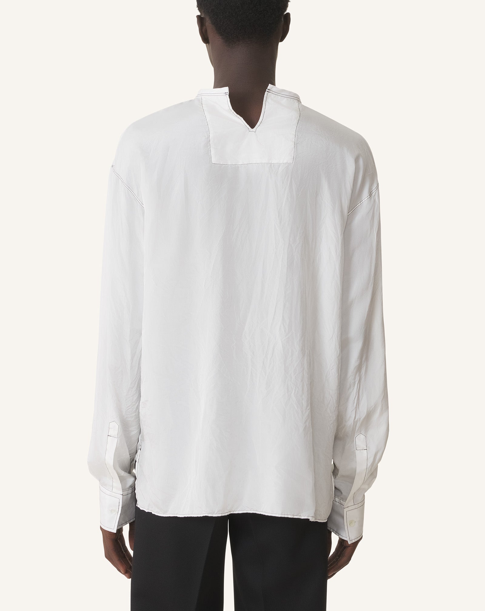 LONG-SLEEVE PLEATED TOP