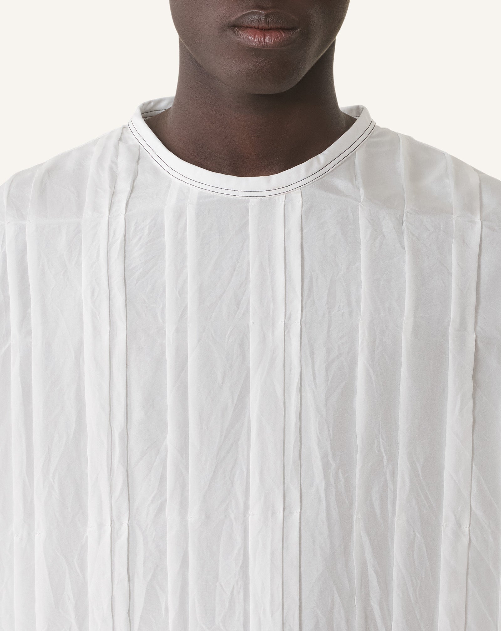 LONG-SLEEVE PLEATED TOP