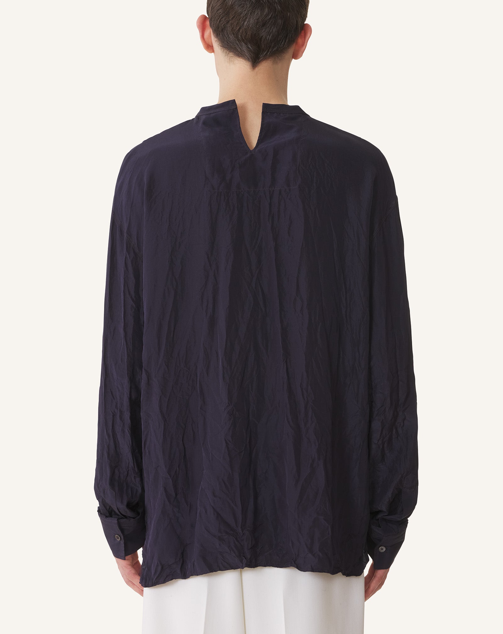 LONG-SLEEVE PLEATED TOP