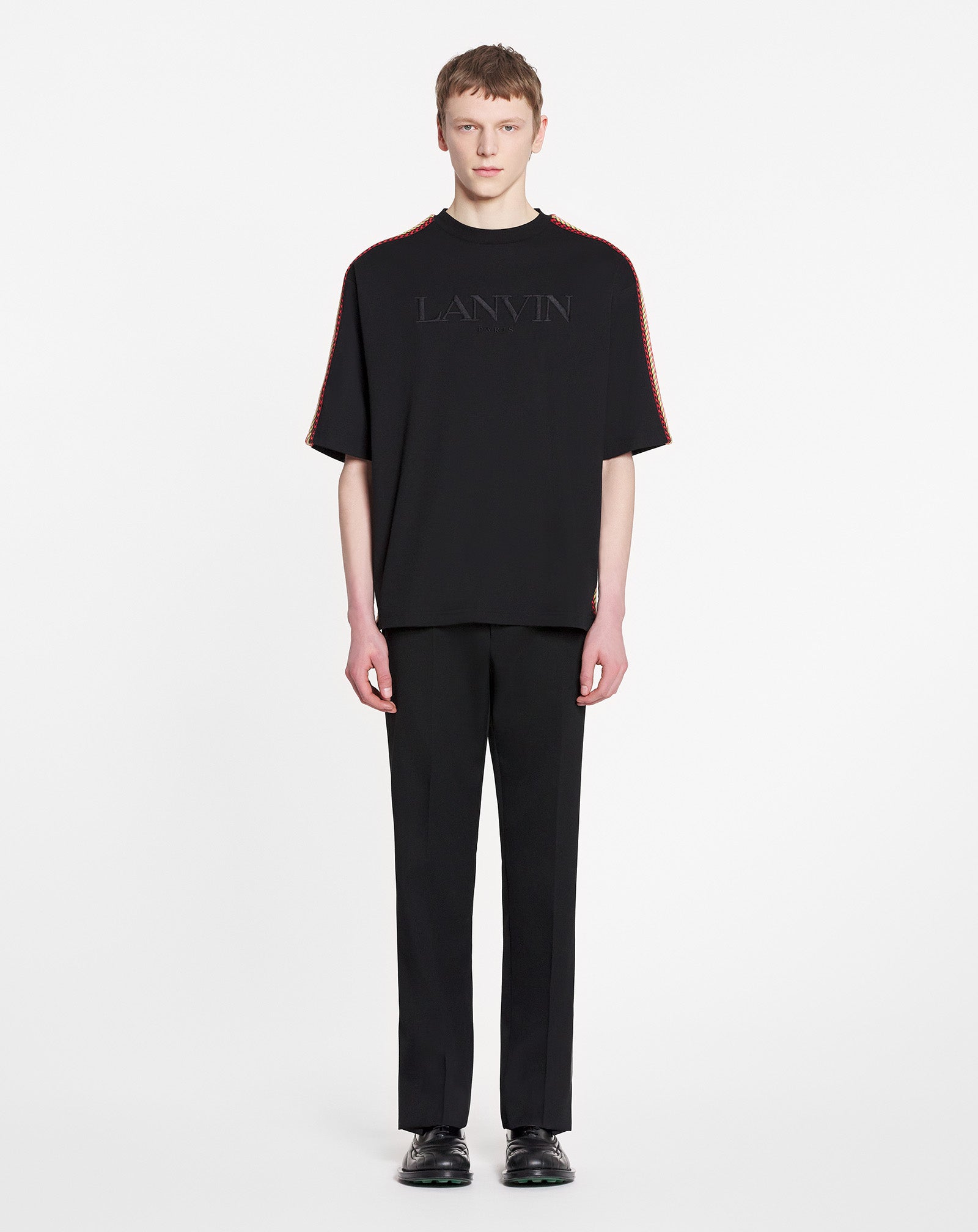 OVERSIZED EMBROIDERED LANVIN SIDE CURB T-SHIRT