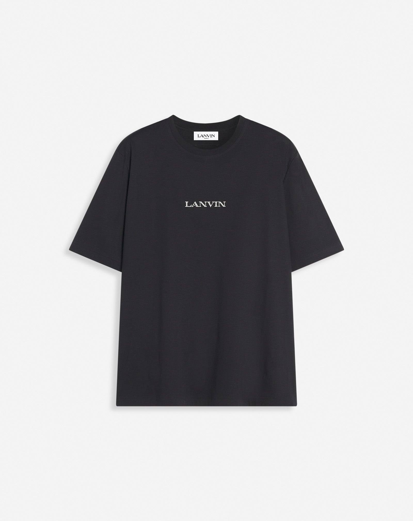 BLACK LANVIN EMBROIDERED T-SHIRT