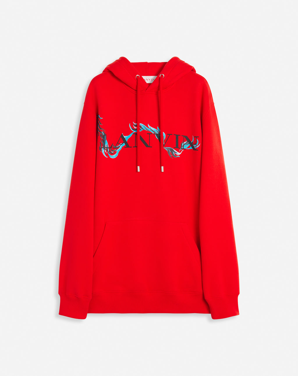 Unisex dragon print loose-fitting hoodie