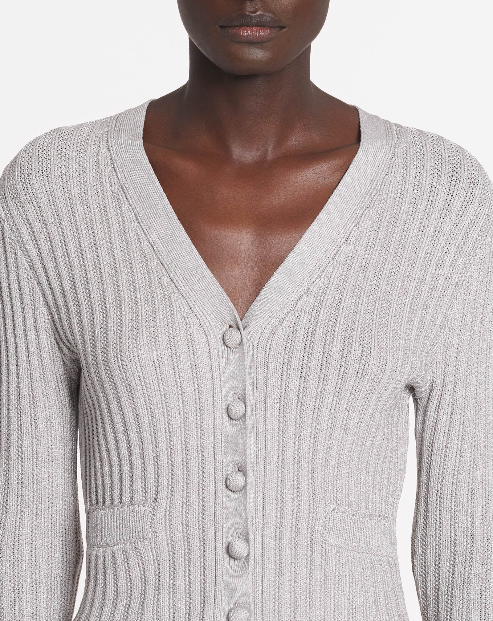 RIBBED CARDIGAN IN VISCOSE