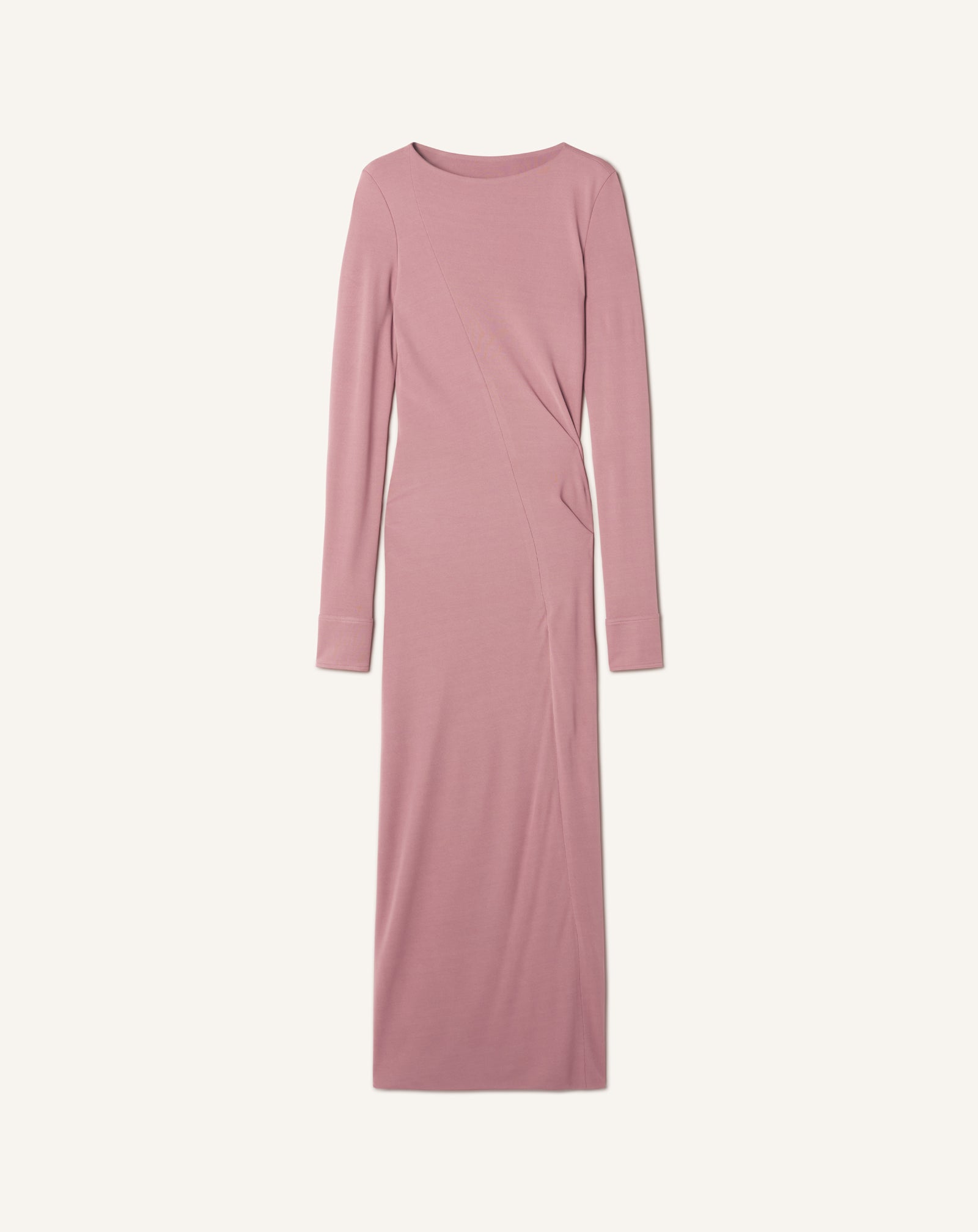 ロン-ロン Pink Long Draped Dress In Crepe Jersey | Lanvin